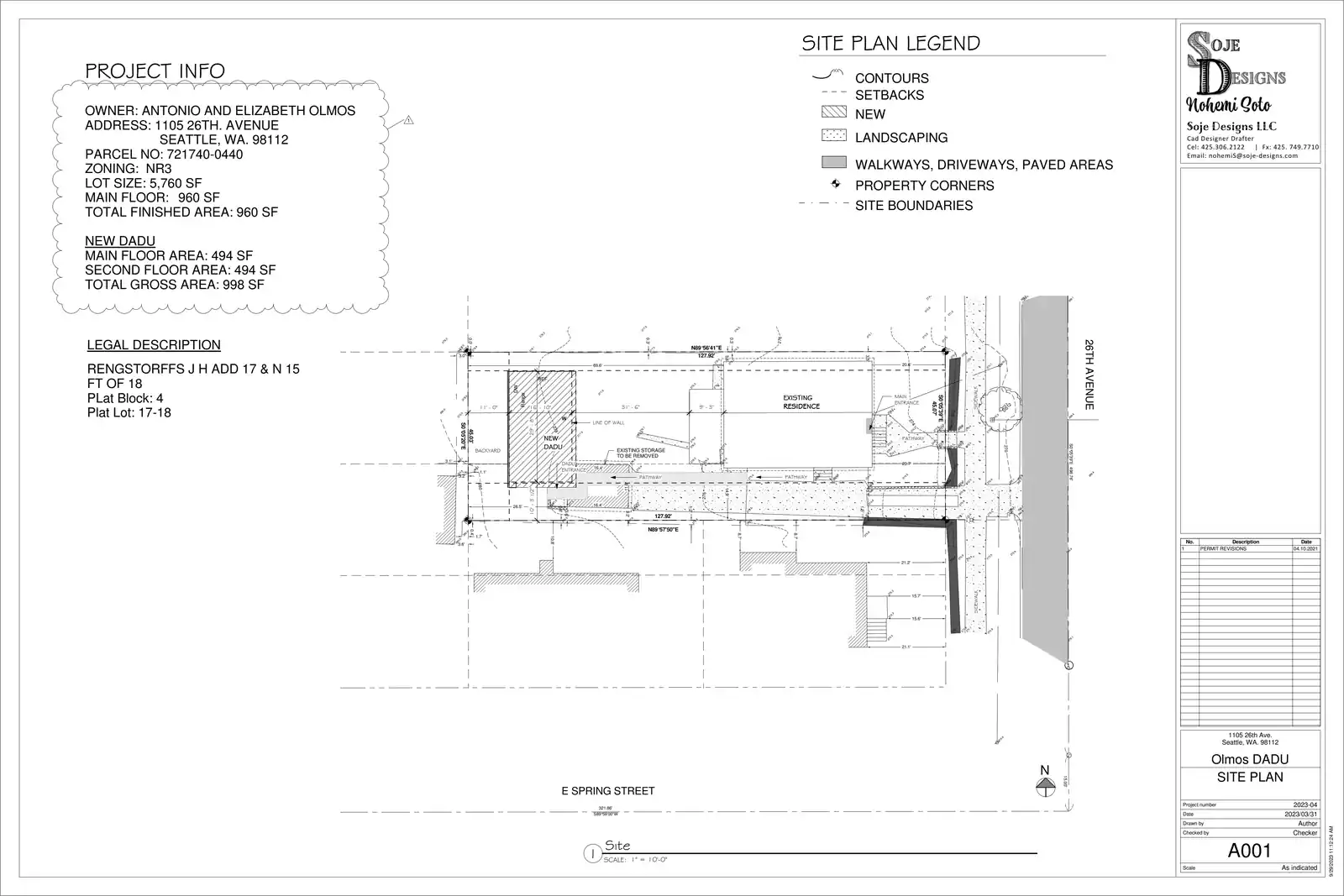 Site plan for 1105 26th Ave
