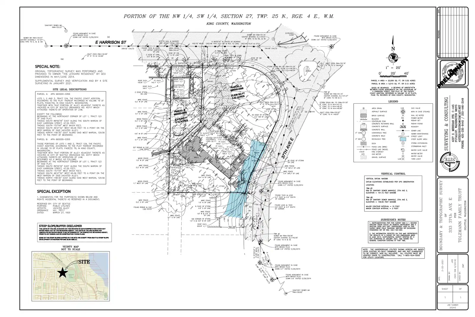 Site plan for 3617 E Harrison St