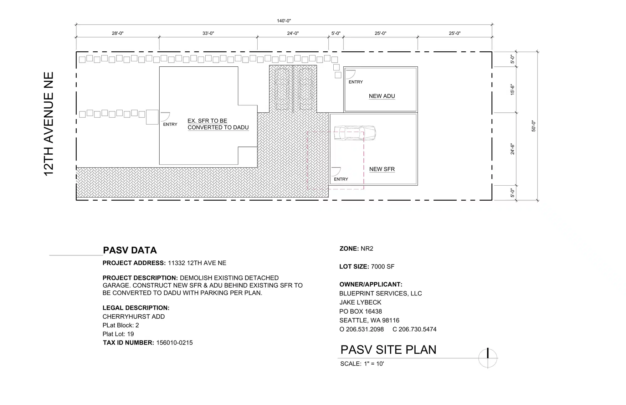Site plan for 11332 12th Ave NE