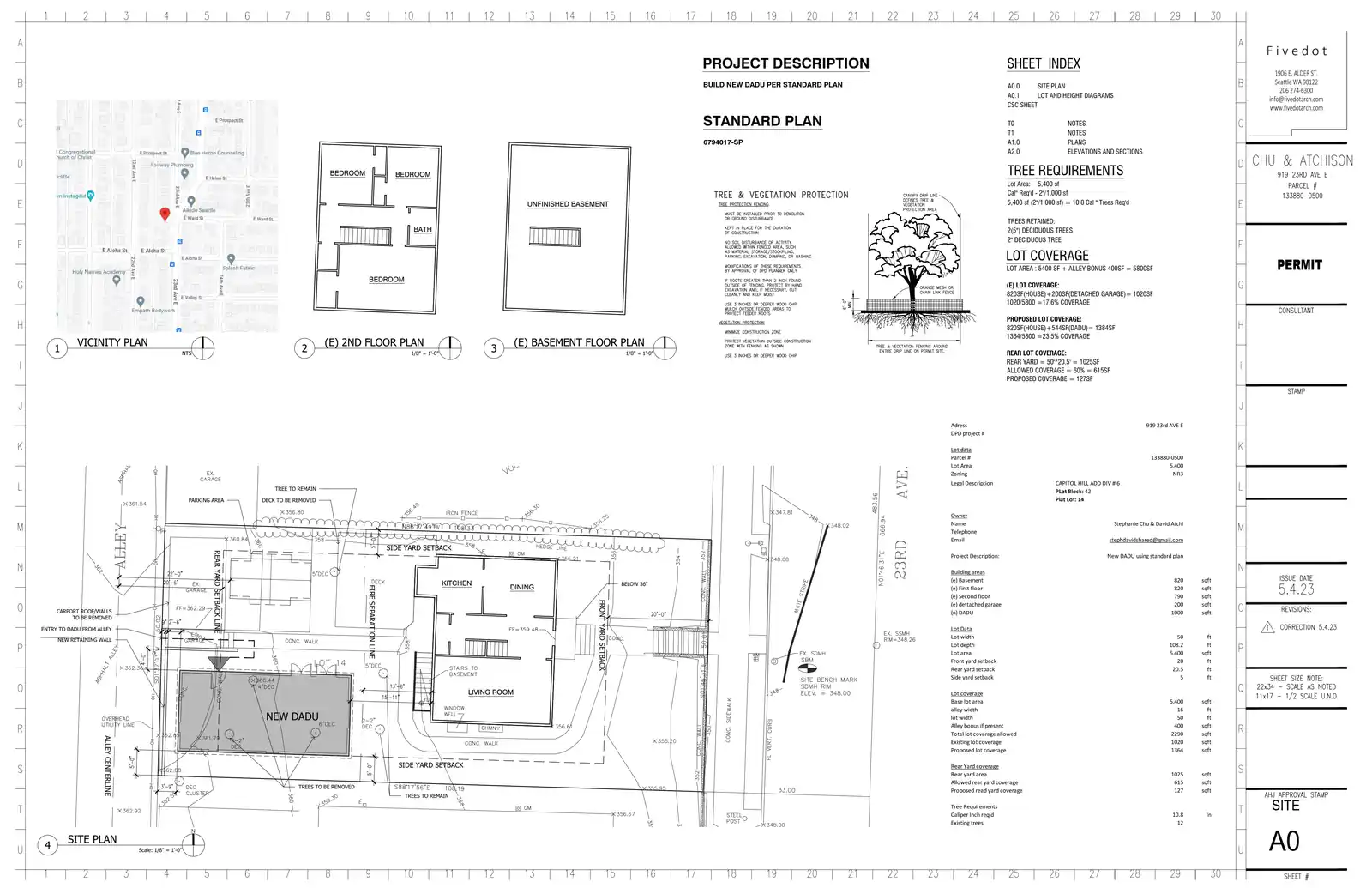 Site plan for 917 23rd Ave E