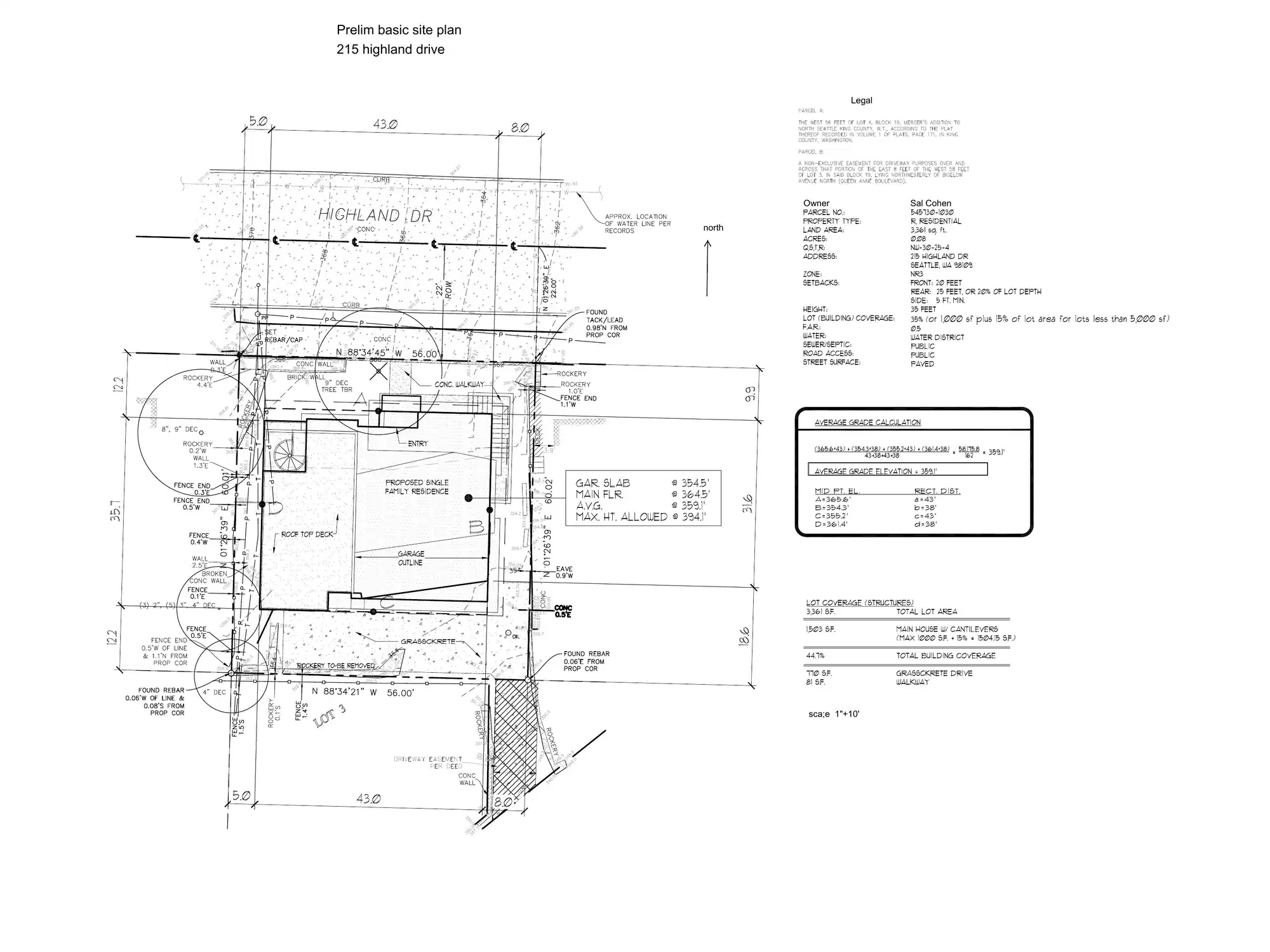 Site plan for 215 Highland Dr