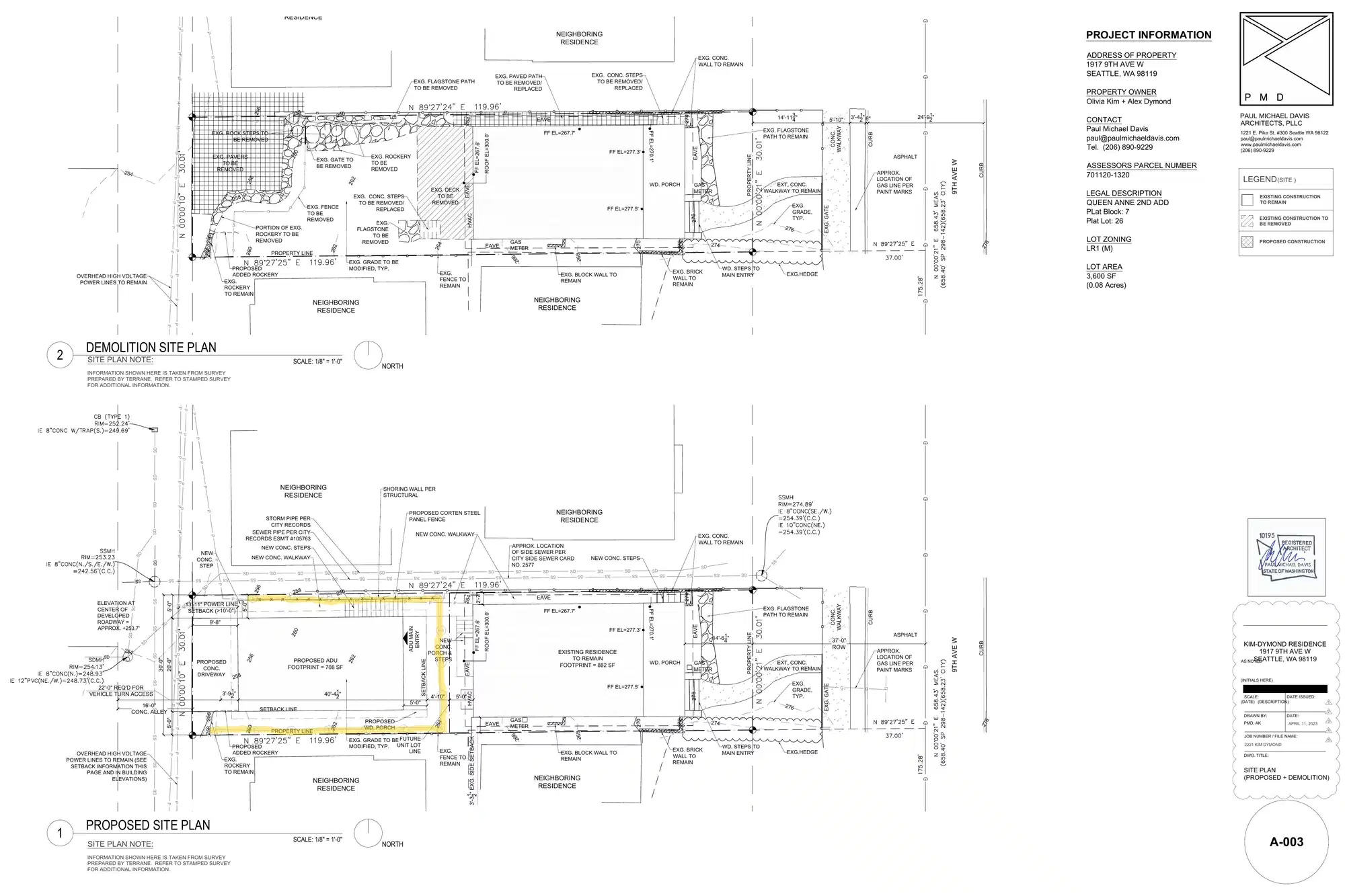 Site plan for 1917 B 9th Ave W