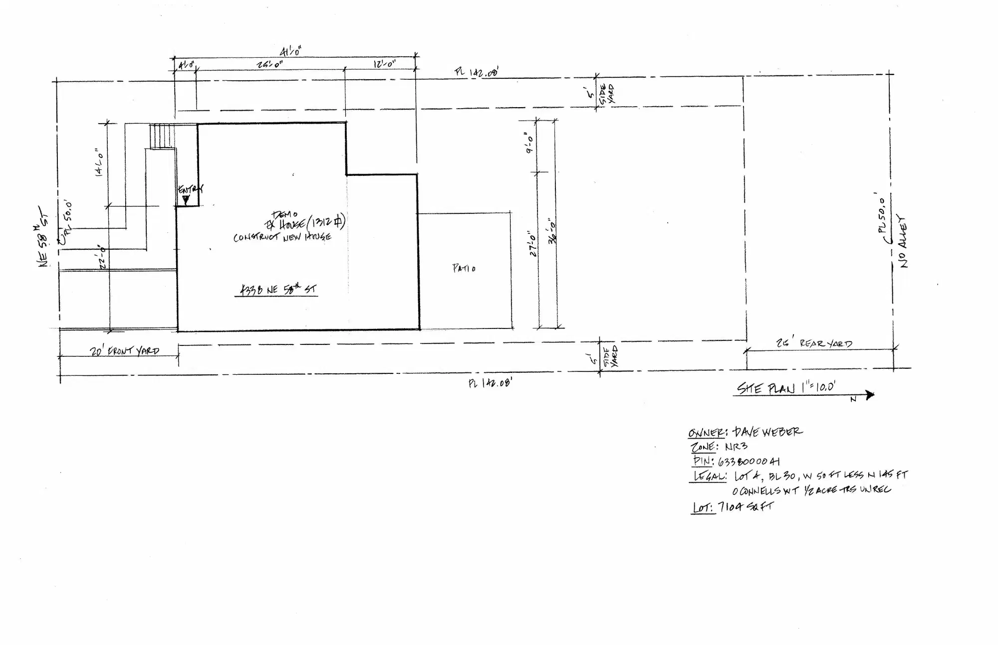 Site plan for 4338 NE 58th St
