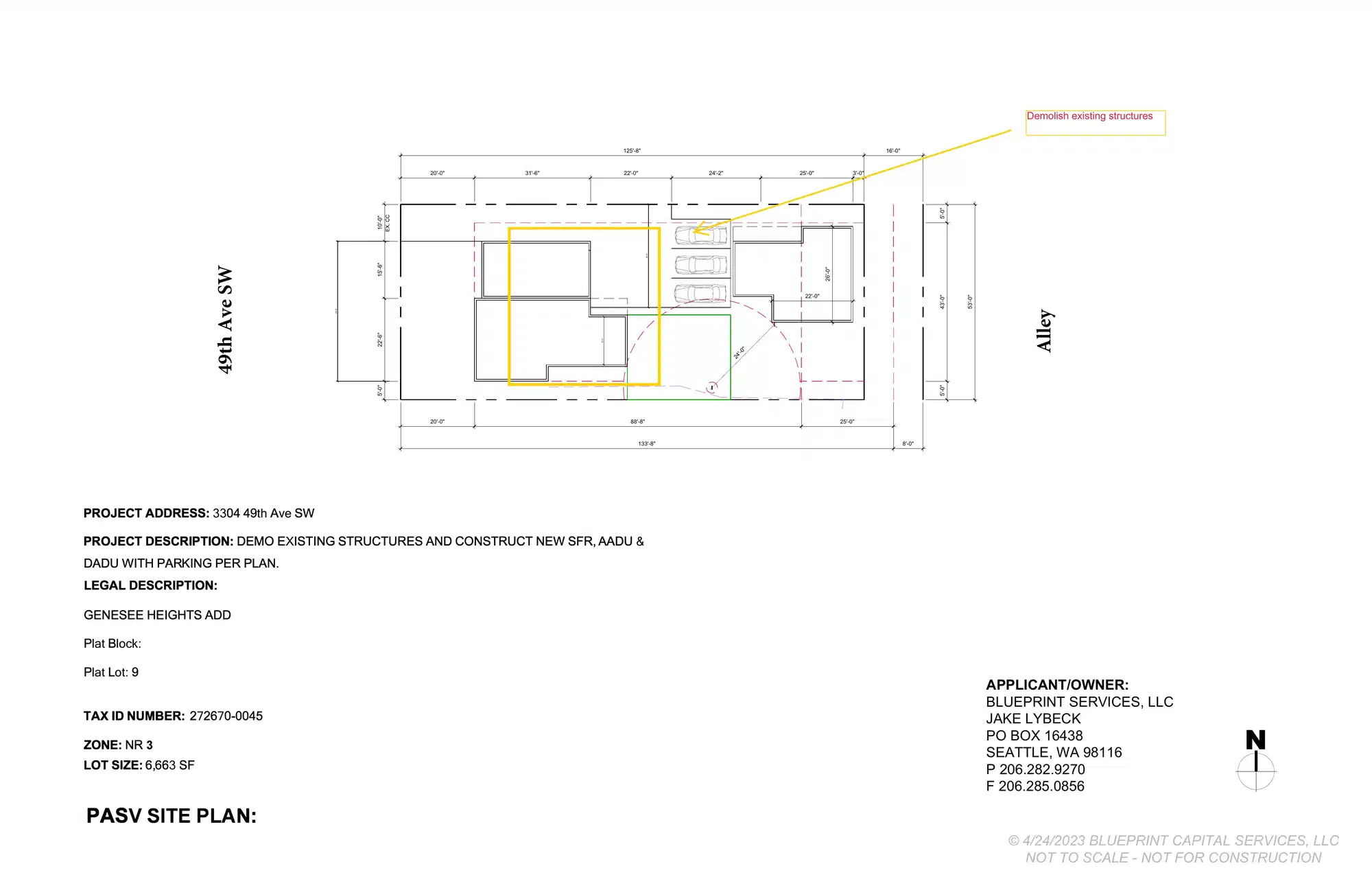 Site plan for 3304 49th Ave SW