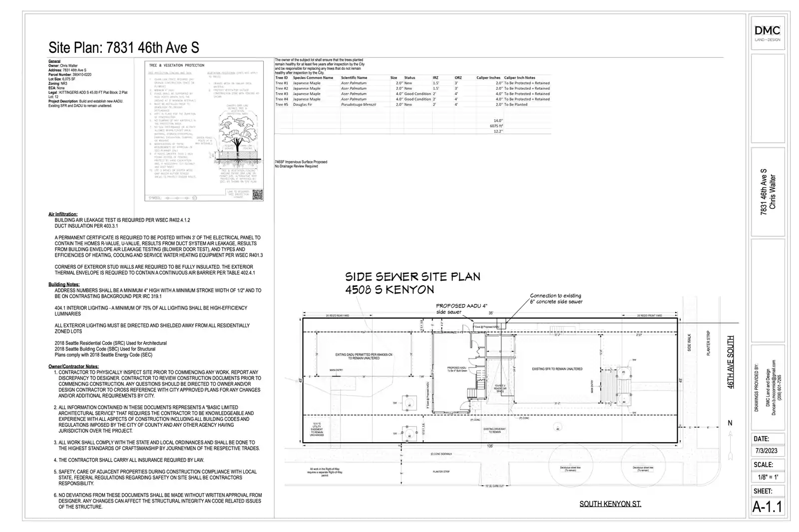 Site plan for 7831 46th Ave S