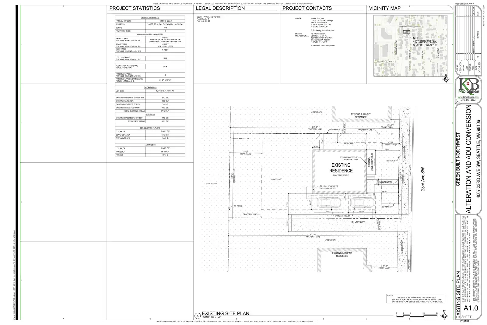 Site plan for 4007 23rd Ave SW