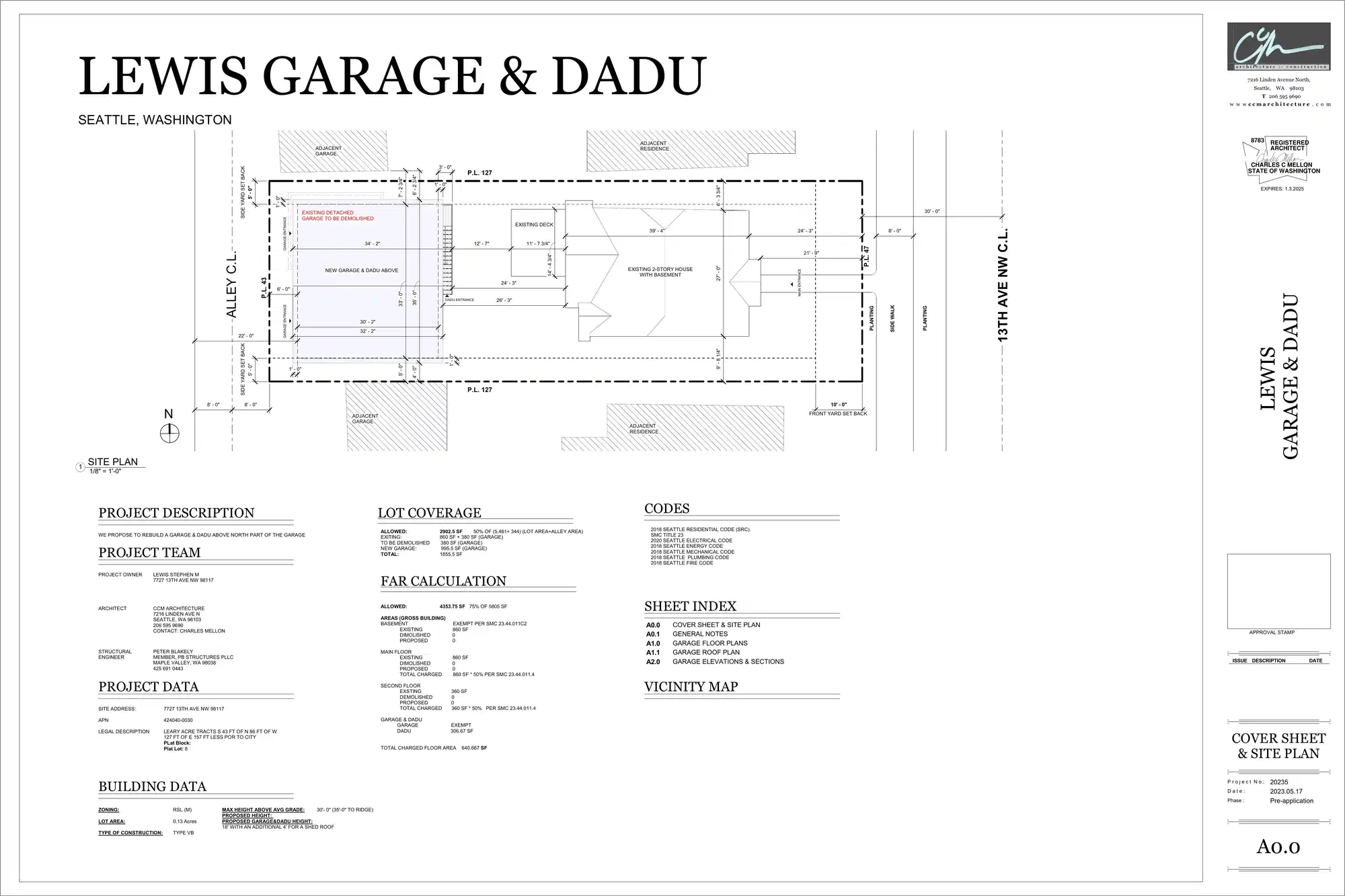 Site plan for 7727 B 13th Ave NW