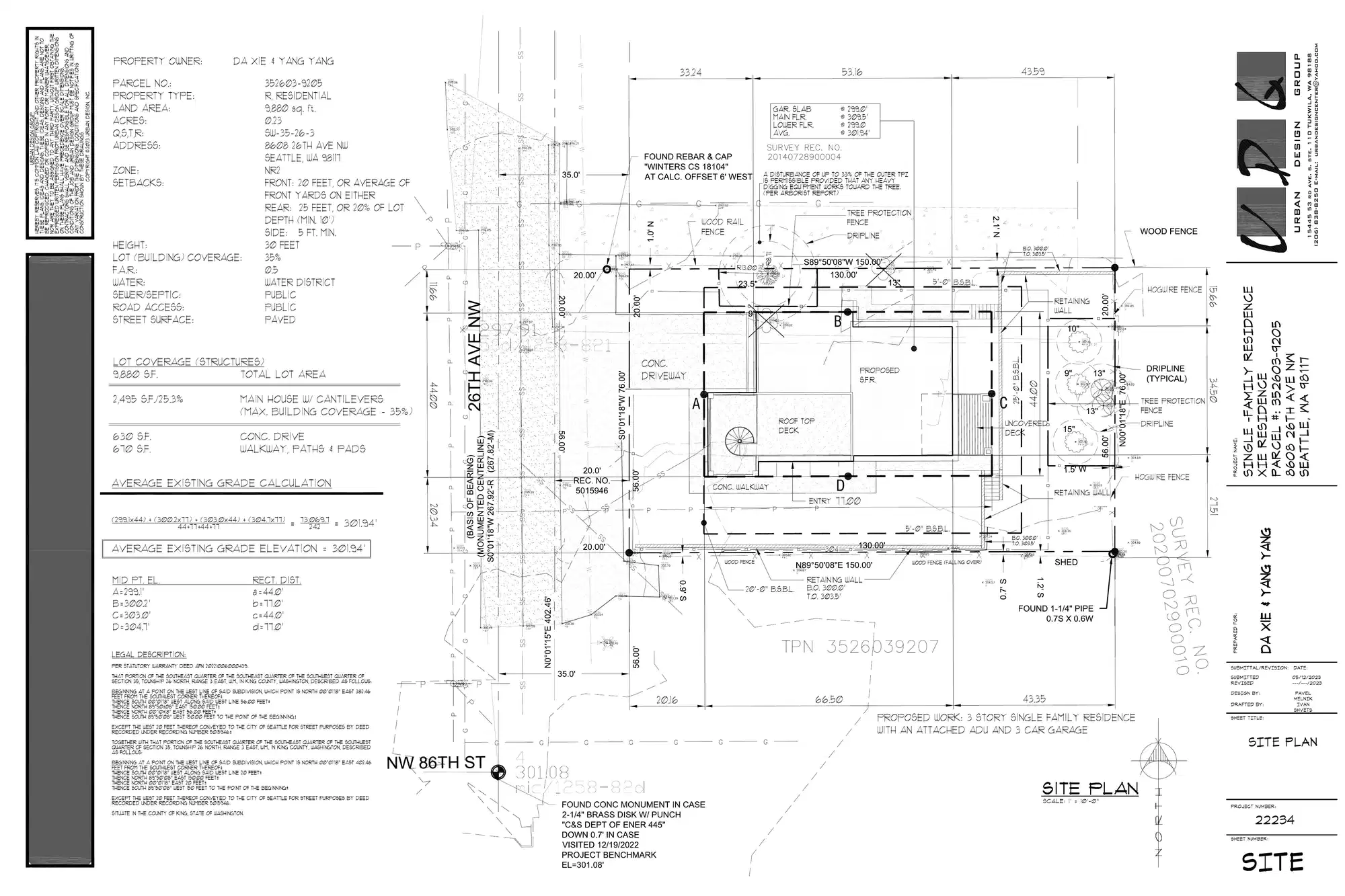 Site plan for 8608 26th Ave NW