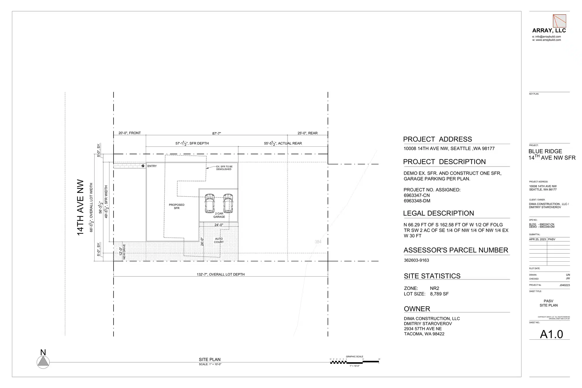Site plan for 10008 14th Ave NW