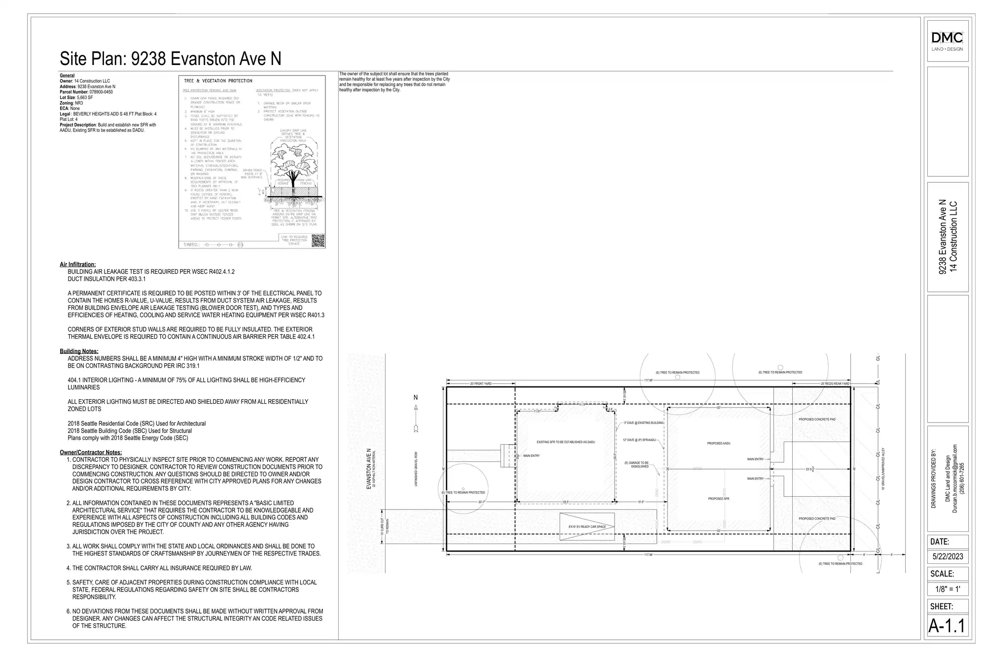 Site plan for 9238 Evanston Ave N