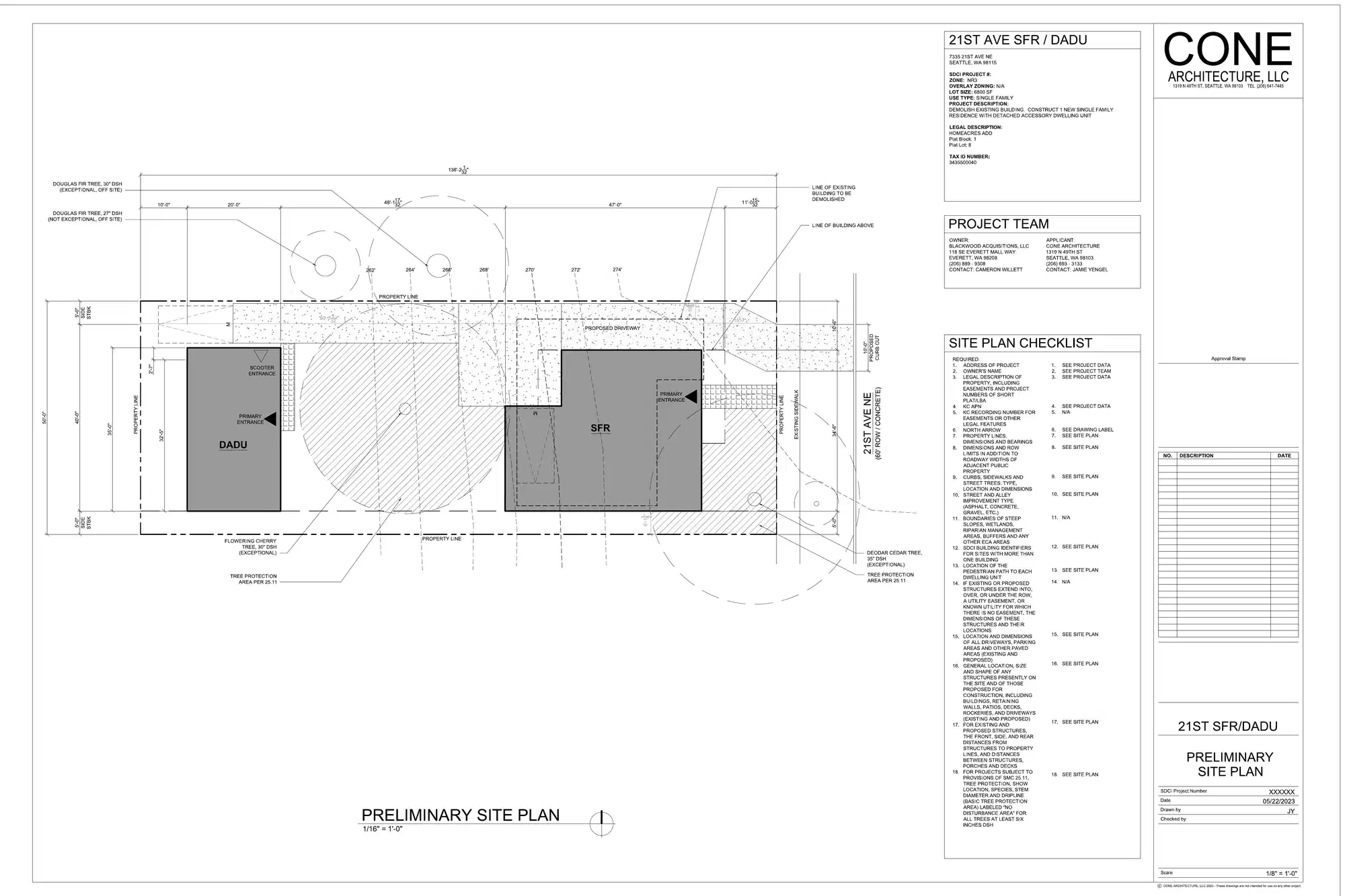 Site plan for 7335 21st Ave NE