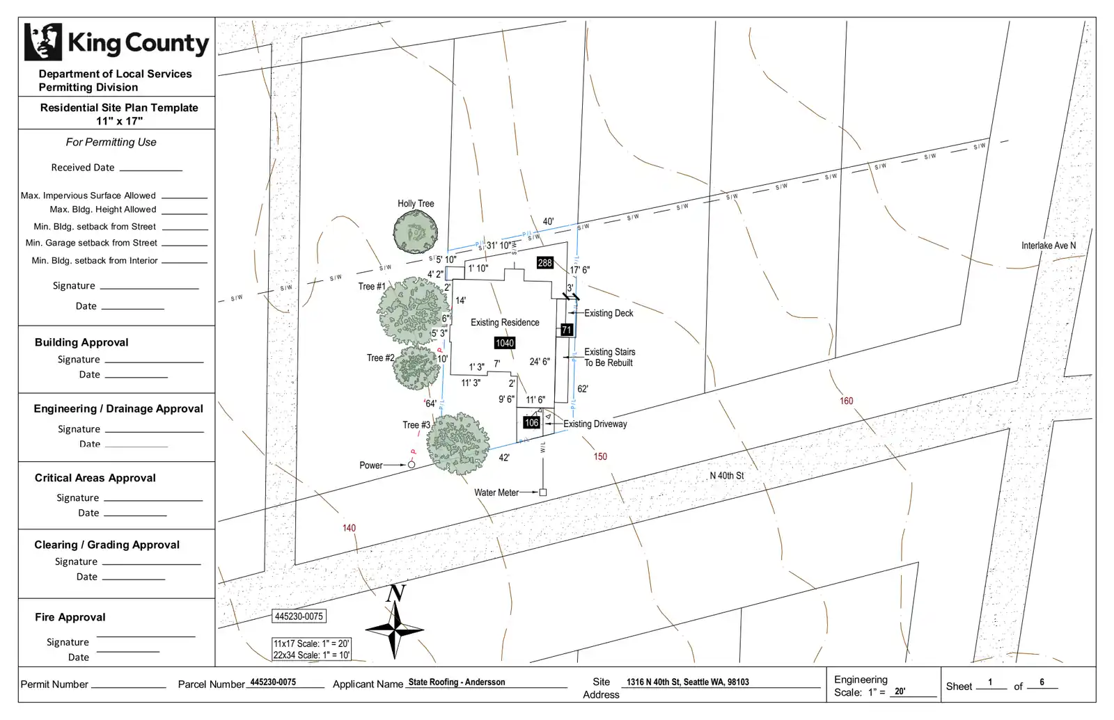 Site plan for 1316 N 40th St