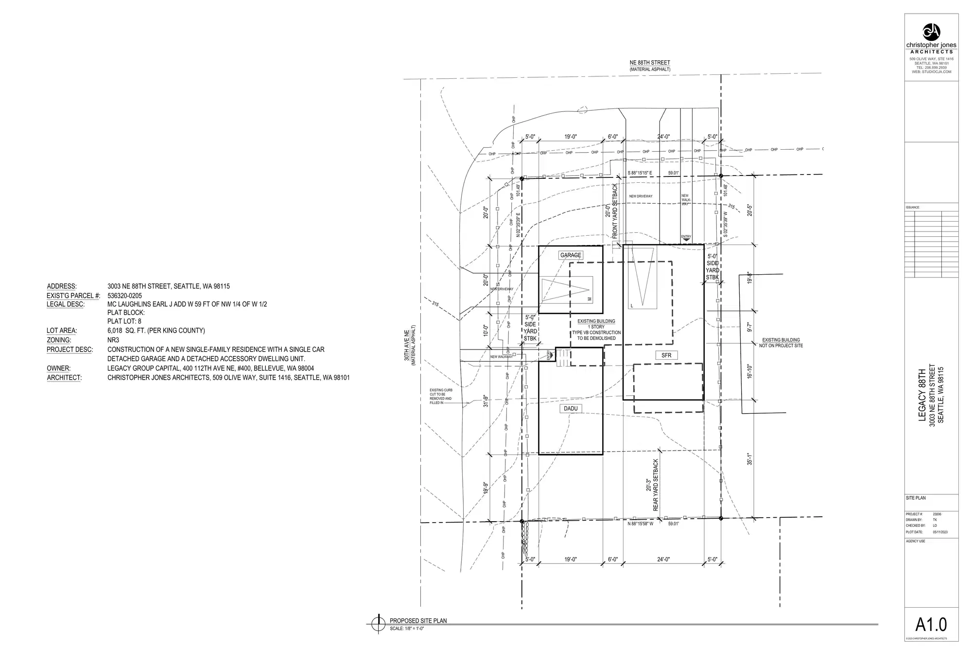 Site plan for 3003 NE 88th St