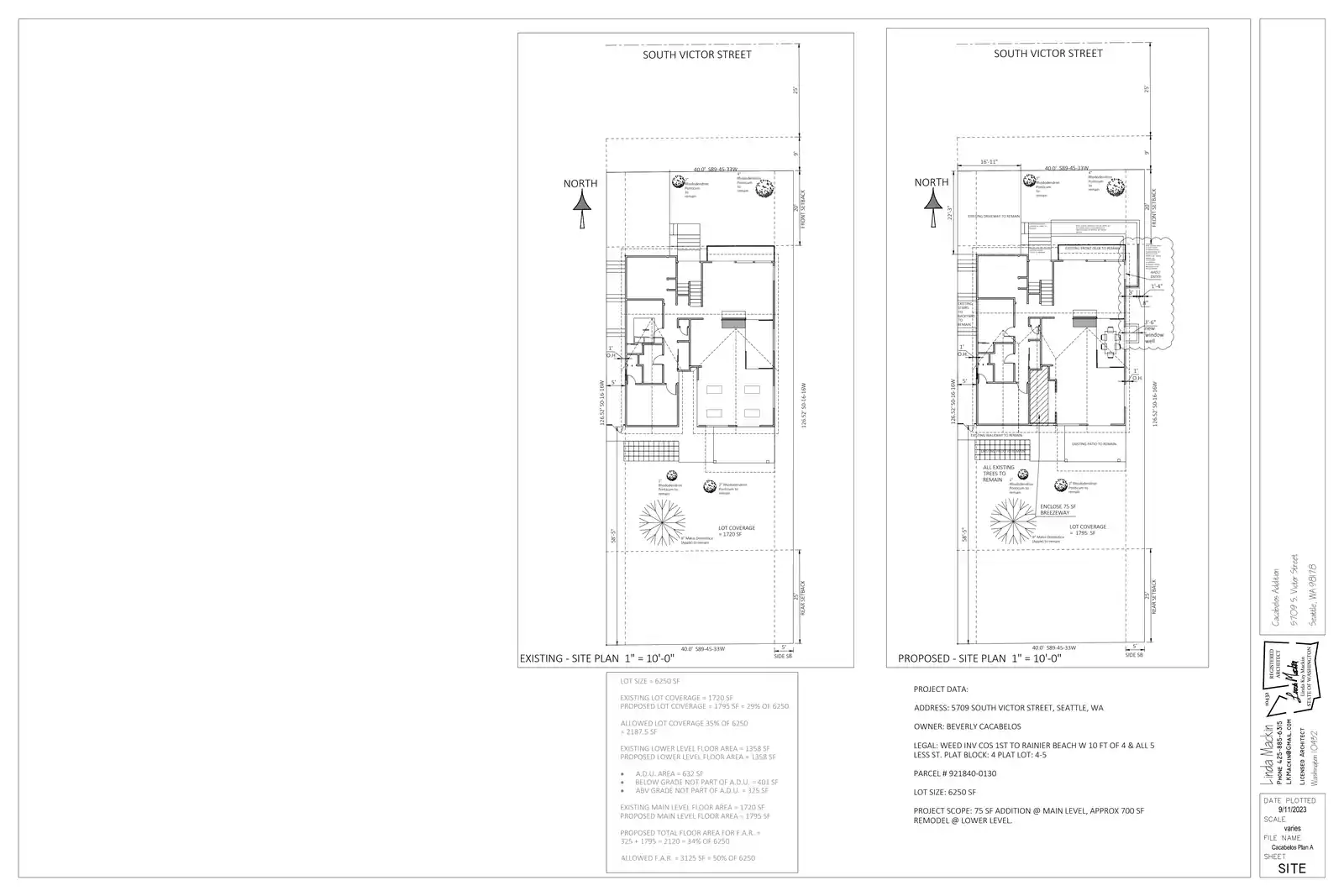 Site plan for 5709 B S Victor St