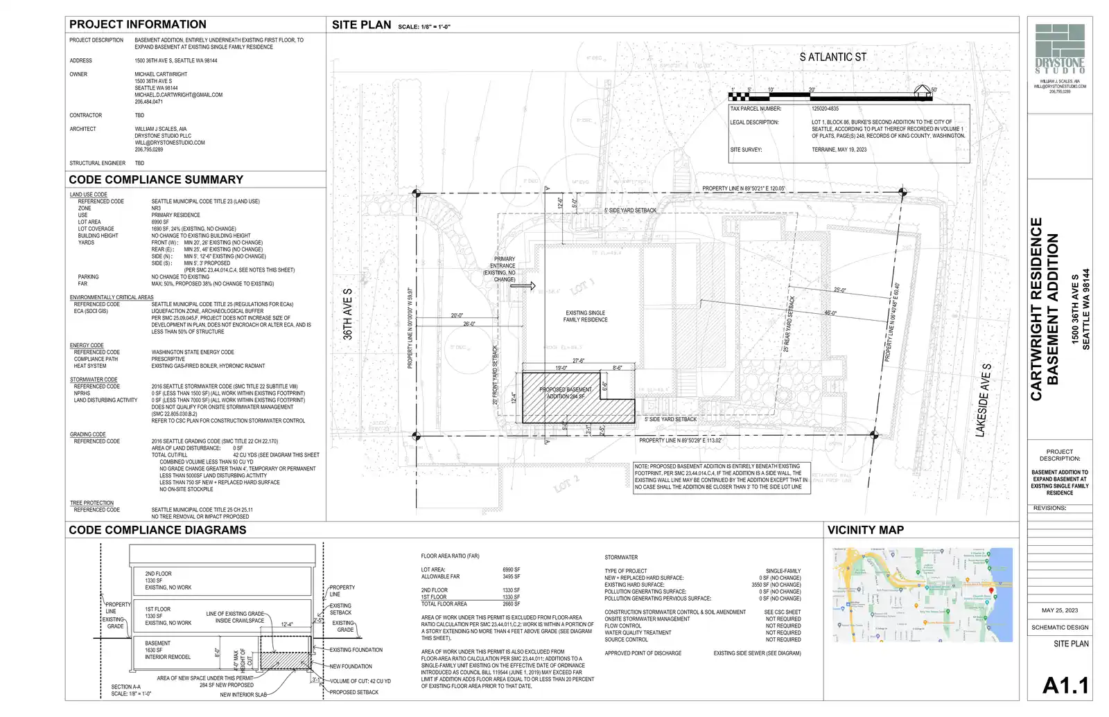 Site plan for 1500 36th Ave S