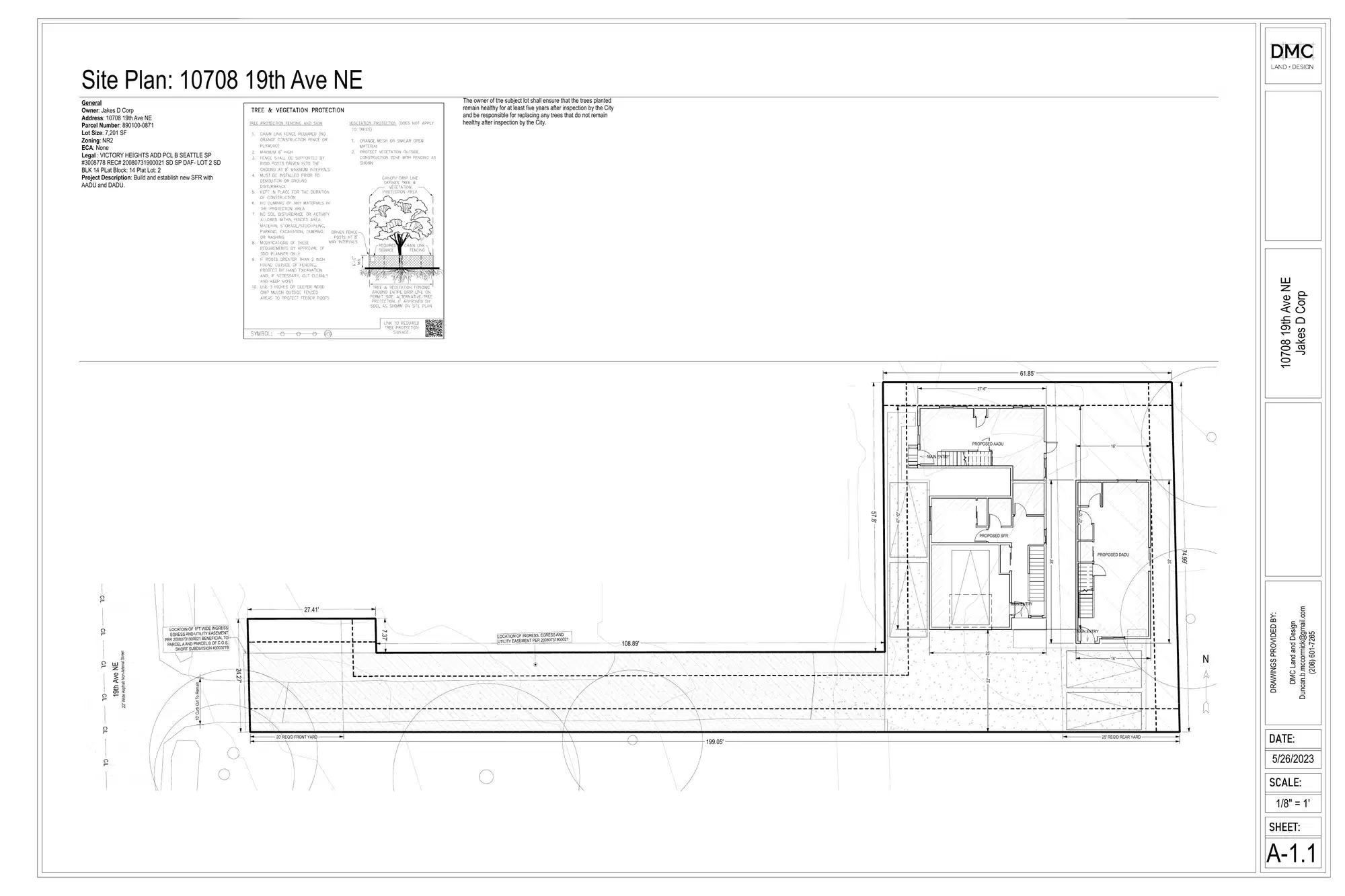 Site plan for 10706 19th Ave NE