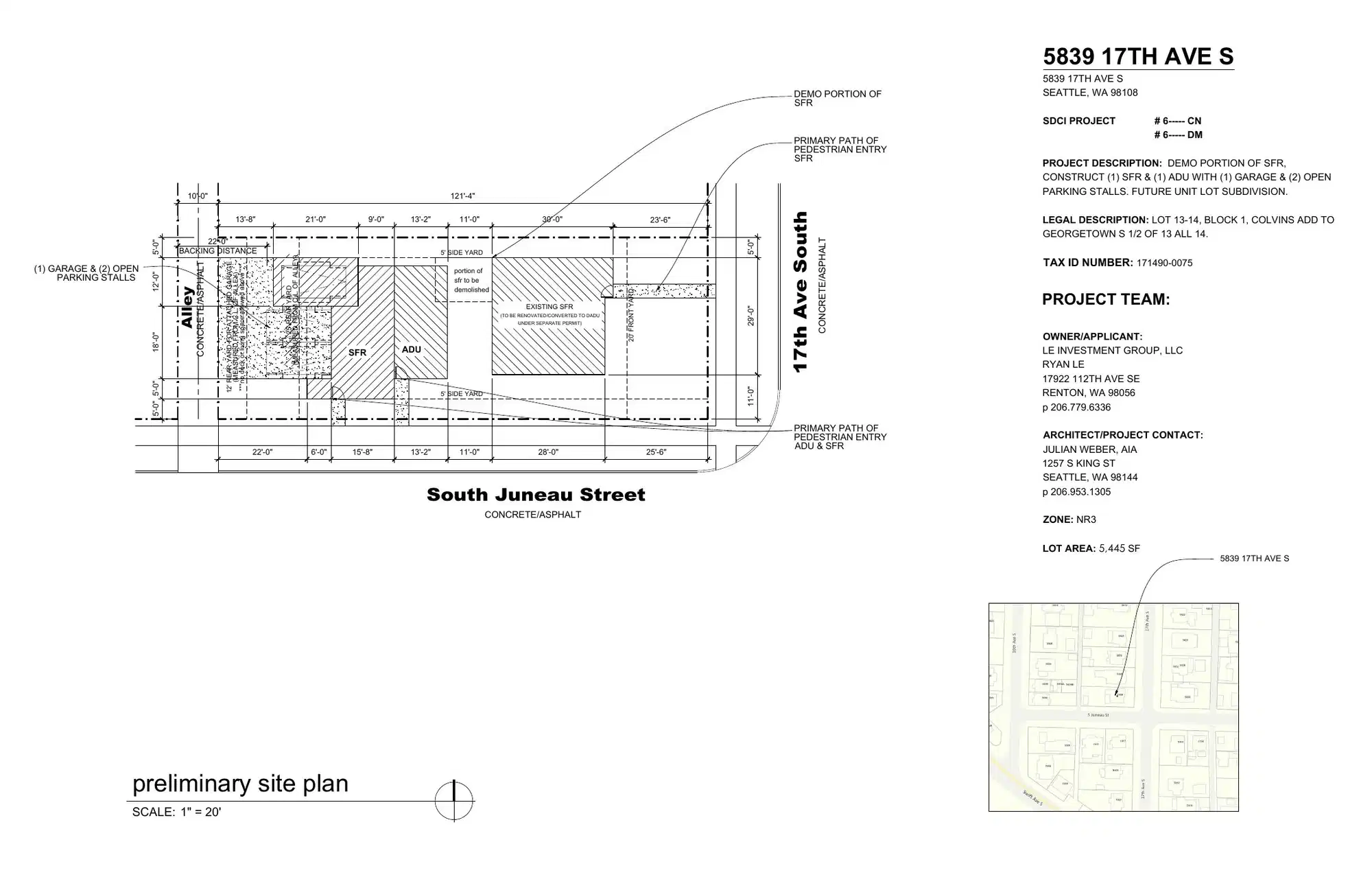 Site plan for 1614 S Juneau St