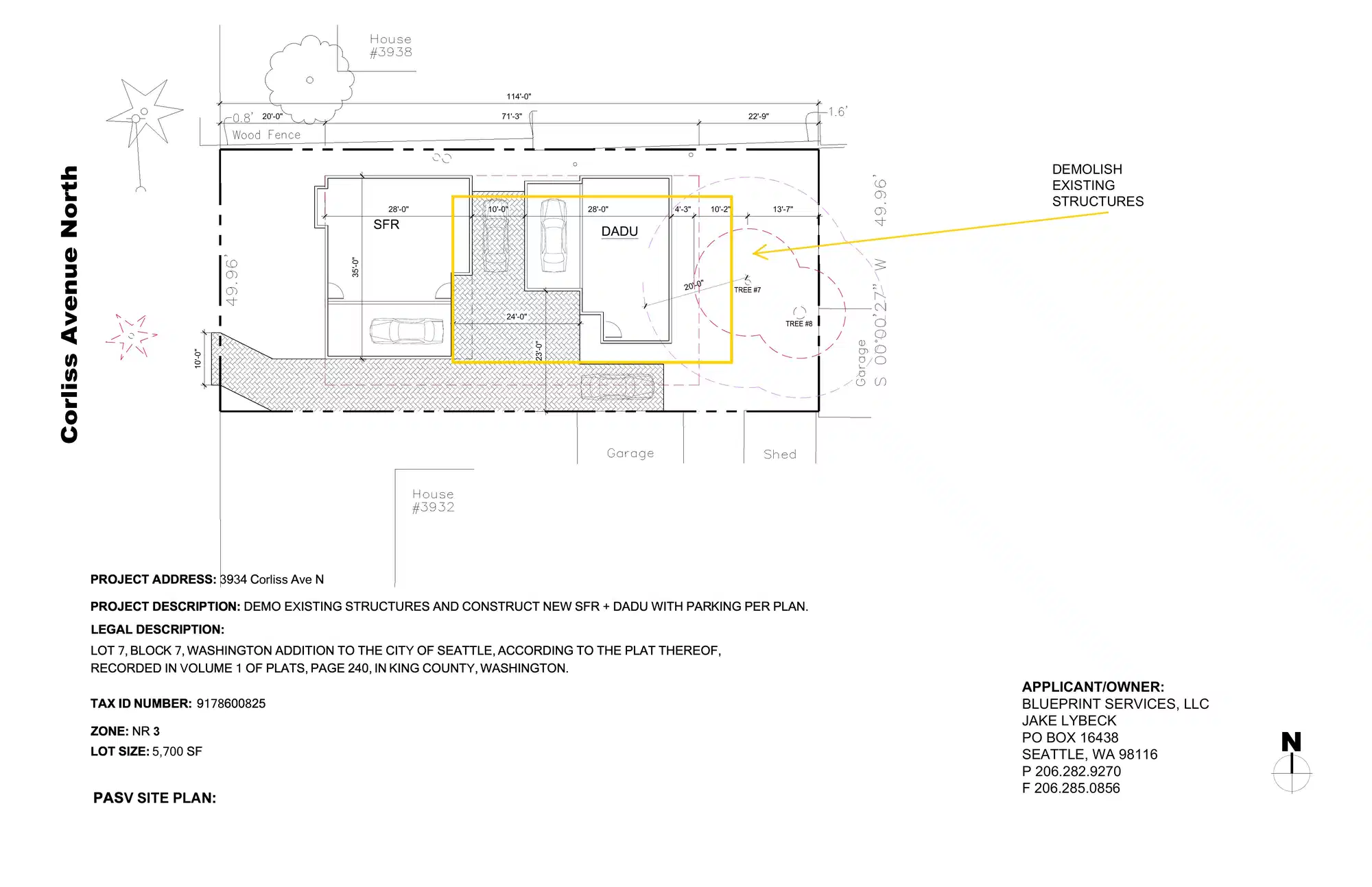 Site plan for 3934 Corliss Ave N