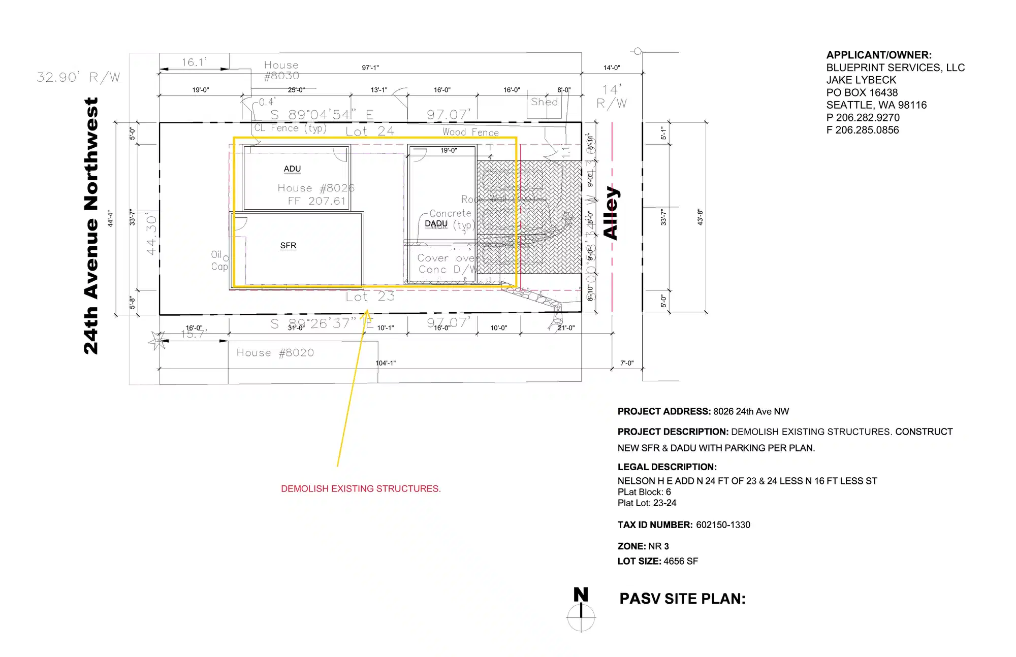 Site plan for 8026 24th Ave NW
