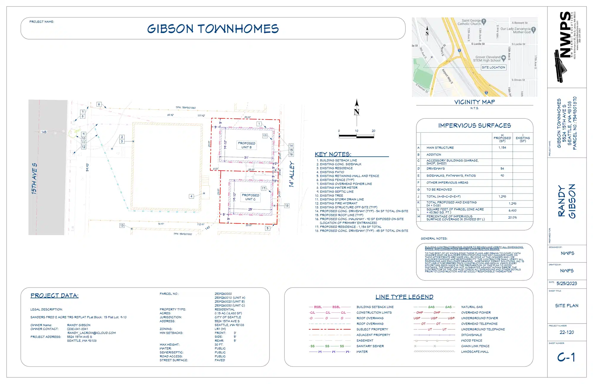 Site plan for 5522 15th Ave S