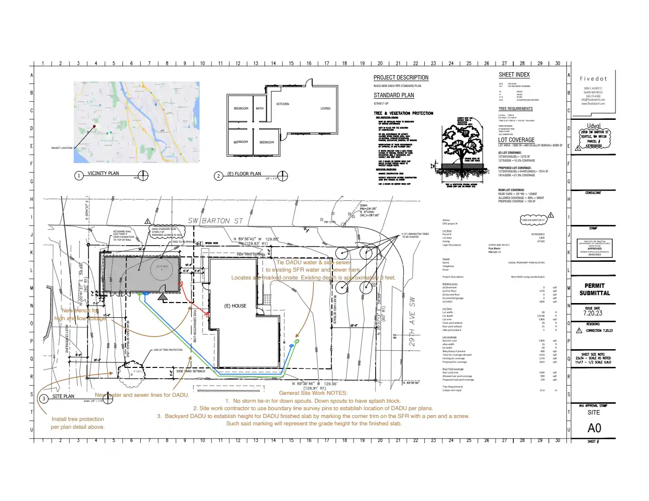 Site plan for 2909 SW Barton St