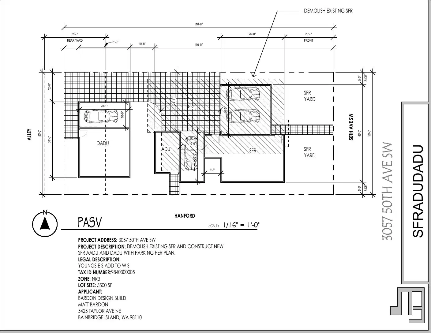 Site plan for 3057 50th Ave SW
