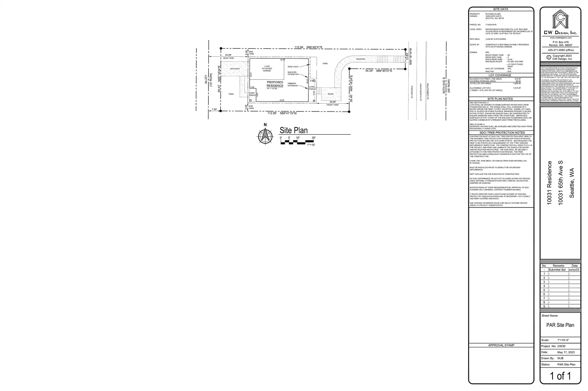 Site plan for 10031 65th Ave S