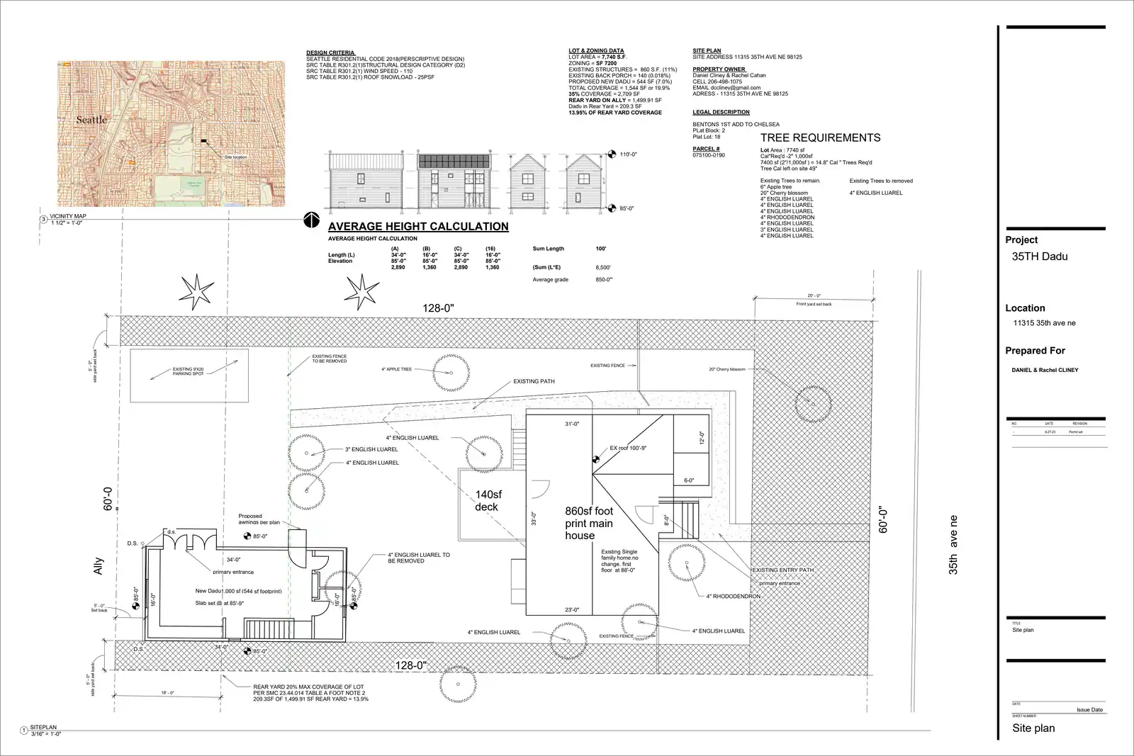 Site plan for 11317 35th Ave NE