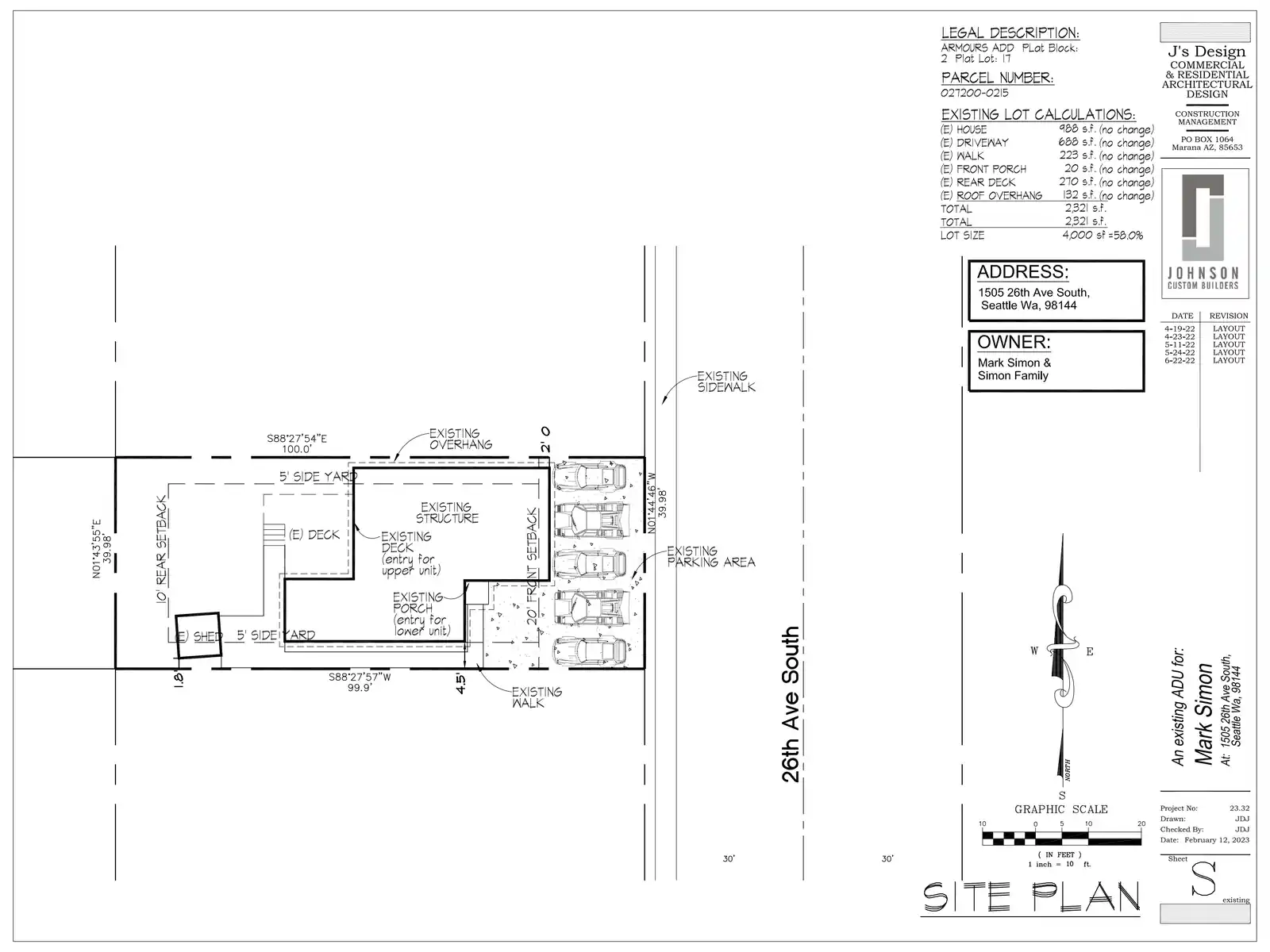 Site plan for 1505 26th Ave S
