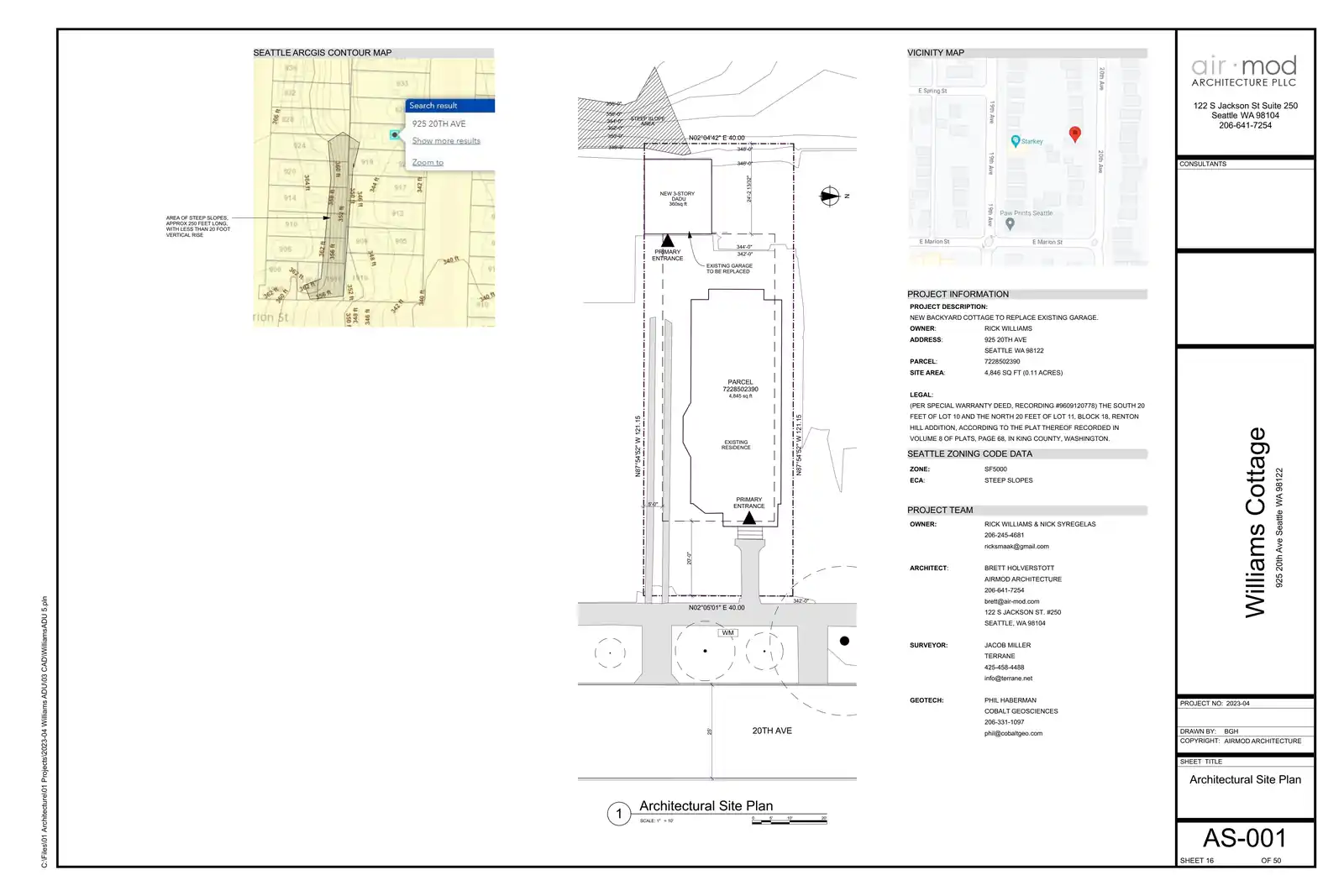 Site plan for 923 20th Ave