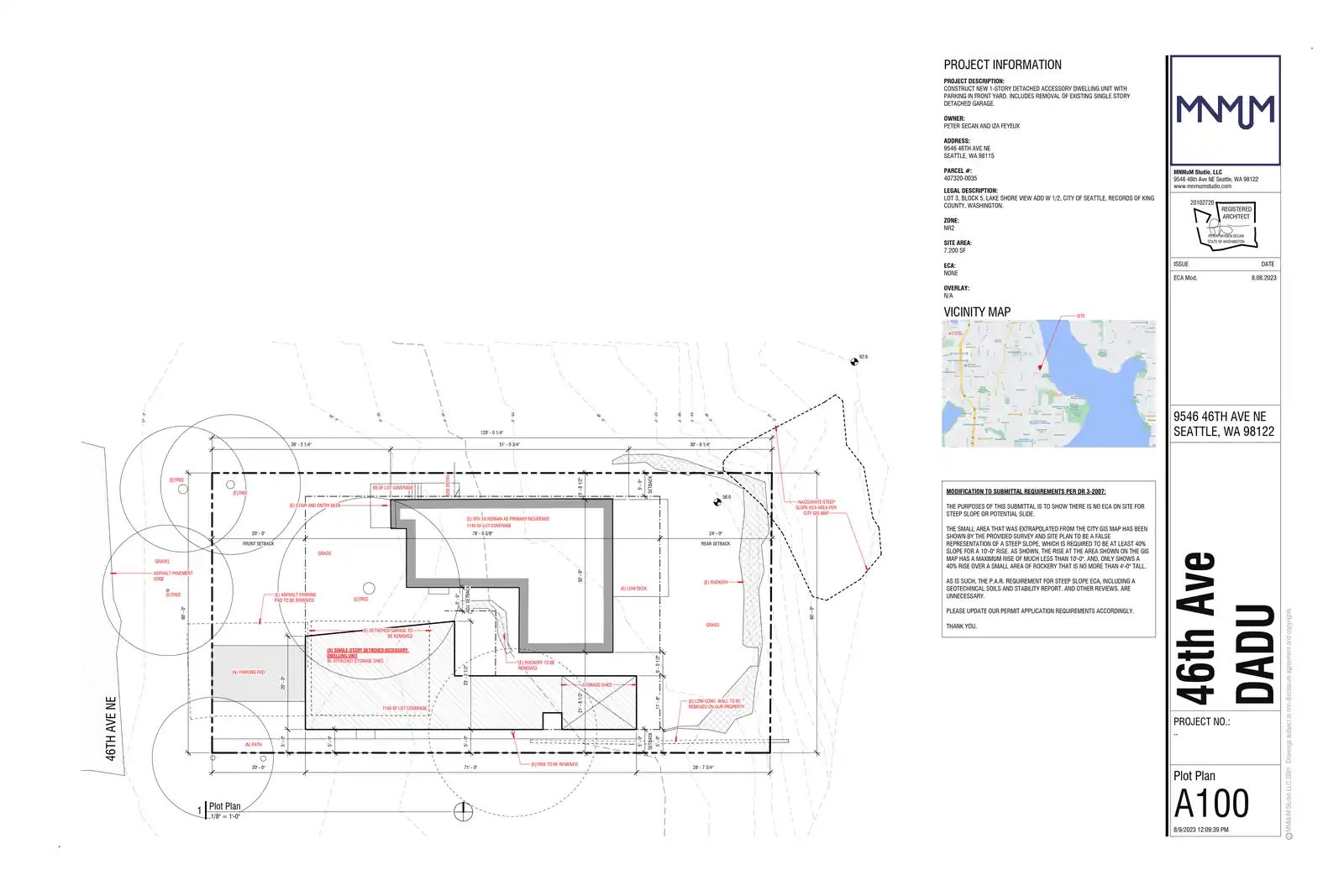 Site plan for 9544 46th Ave NE
