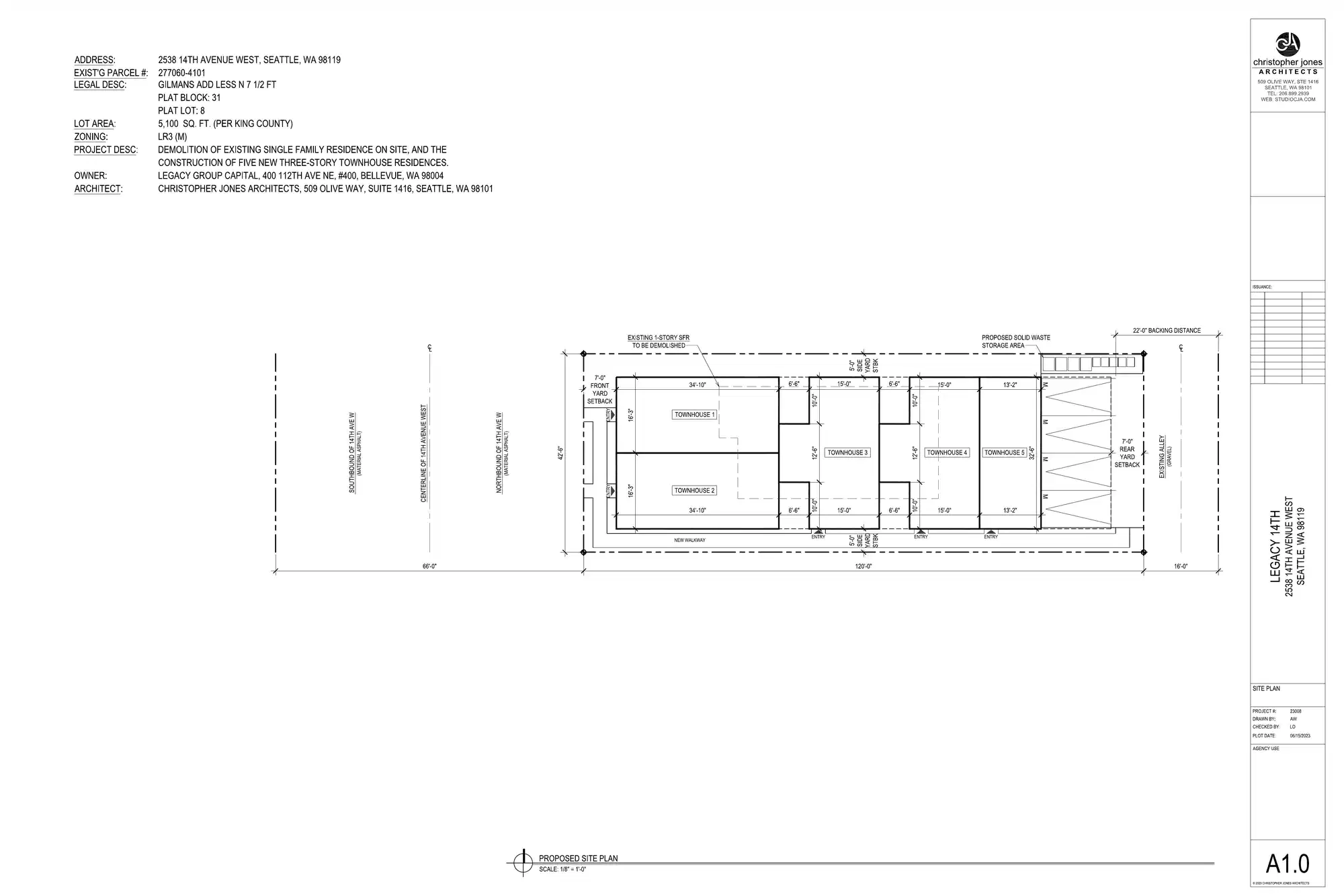Site plan for 2538 14th Ave W