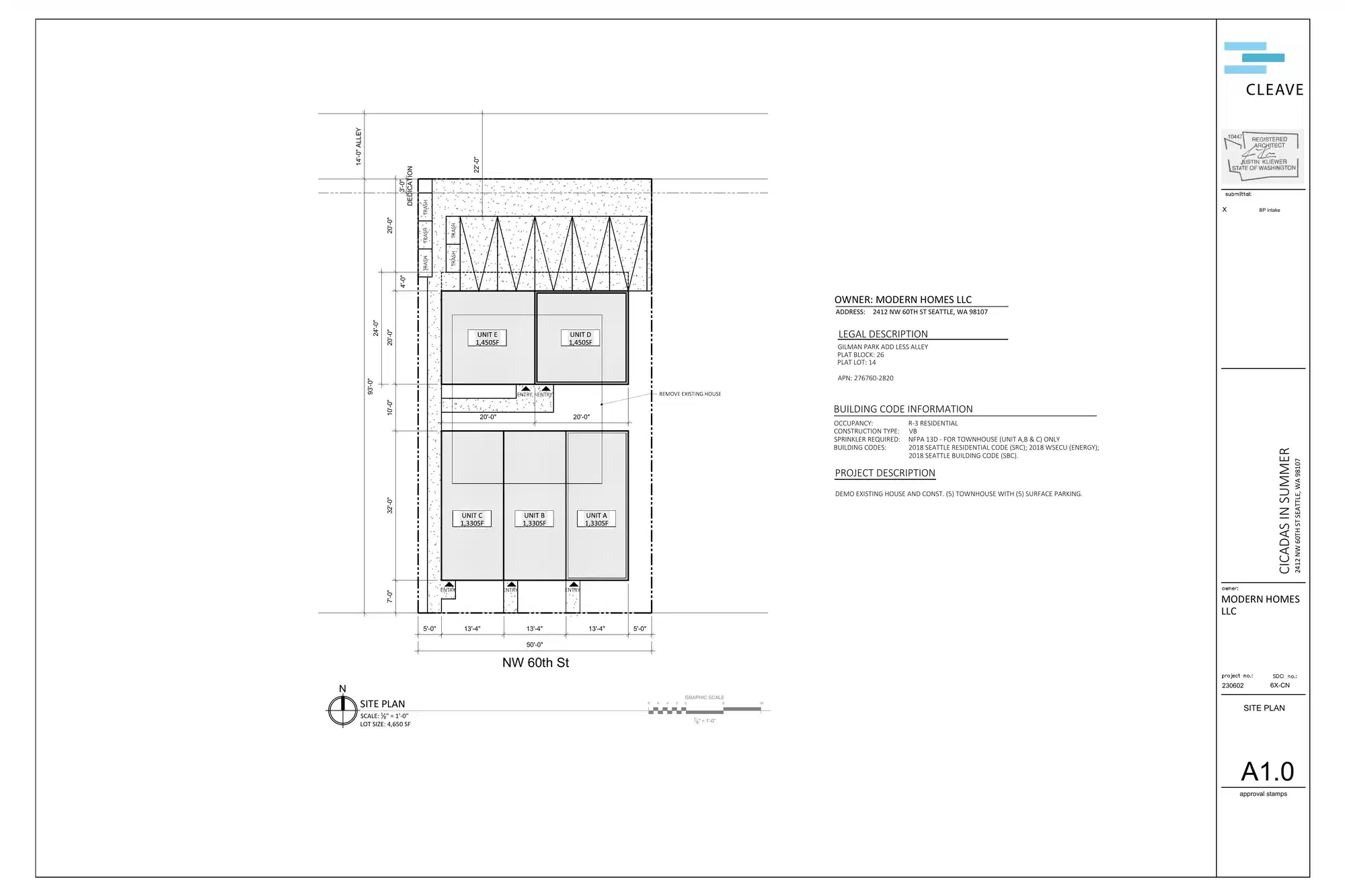 Site plan for 2412 NW 60th St