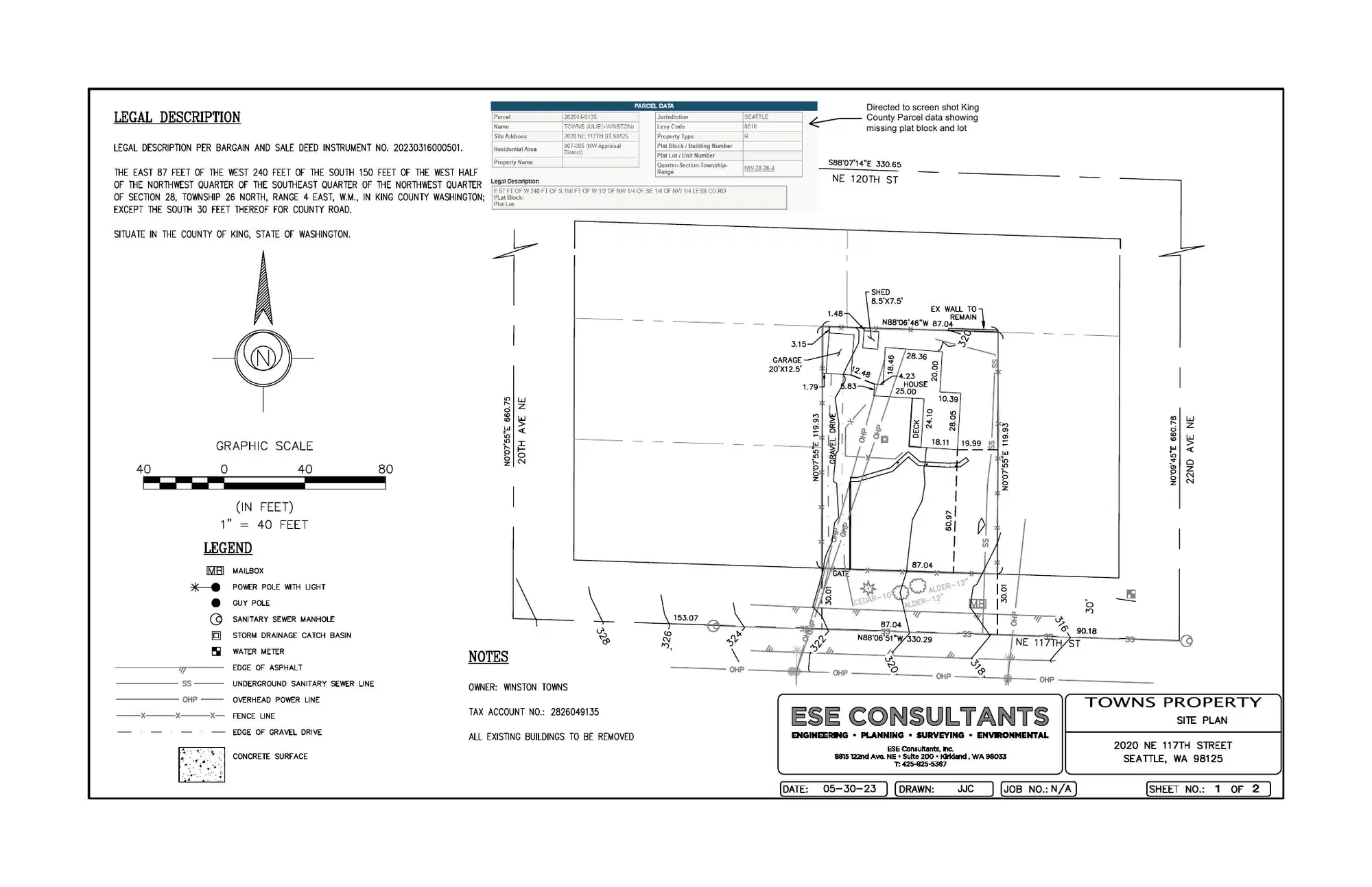 Site plan for 2020 NE 117th St