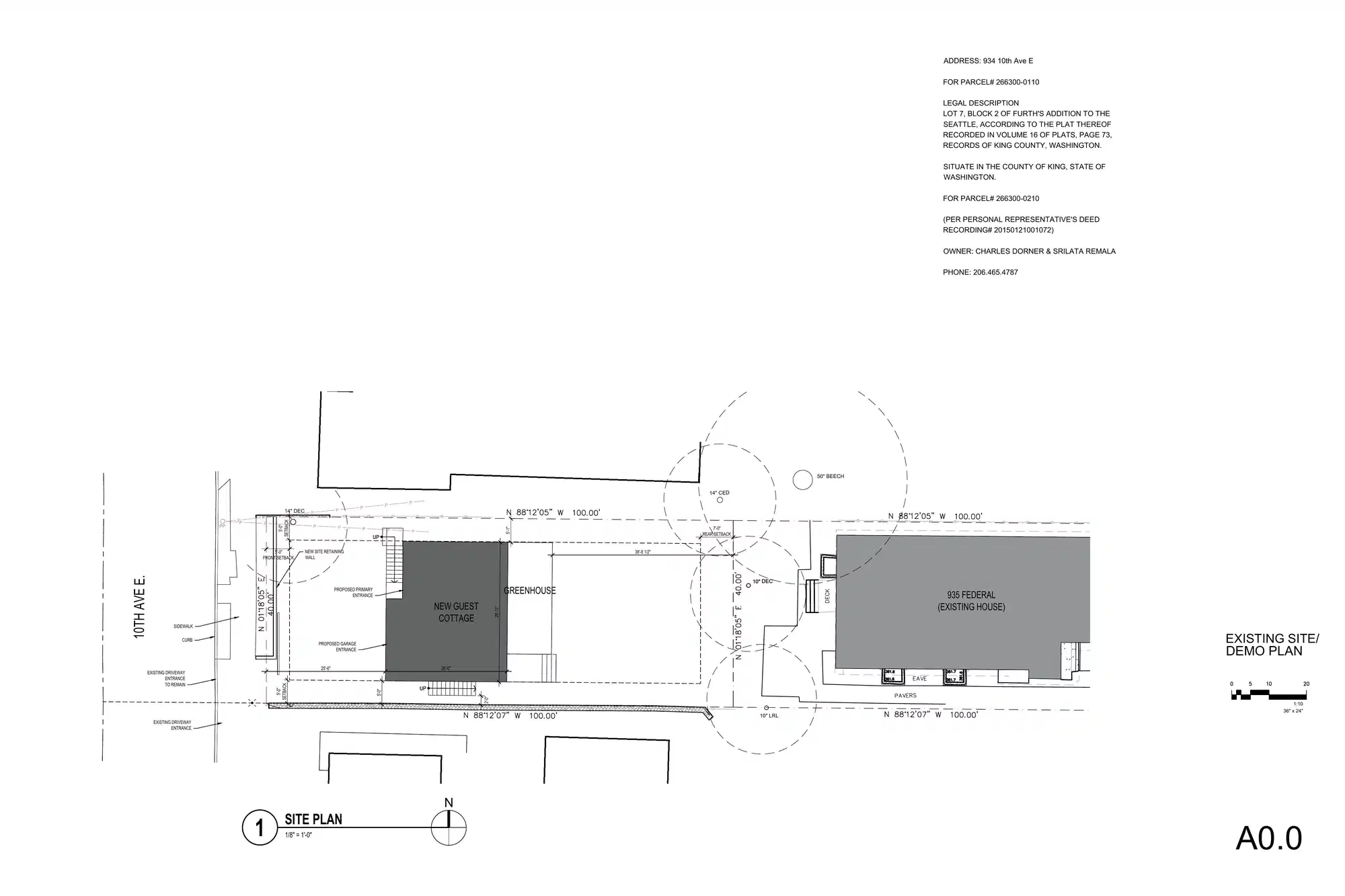 Site plan for 934 10th Ave E