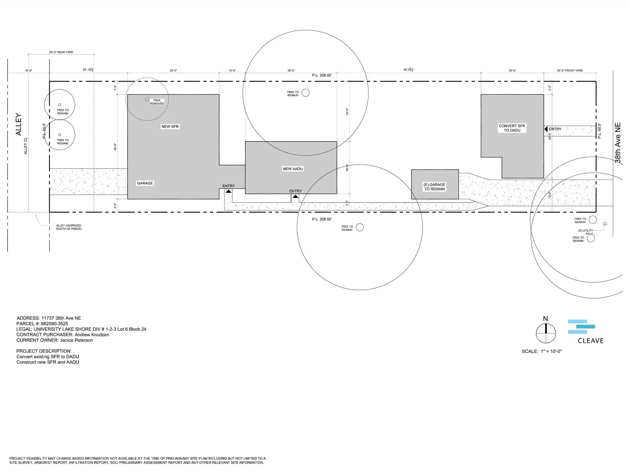 Site plan for 11737 A 38th Ave NE