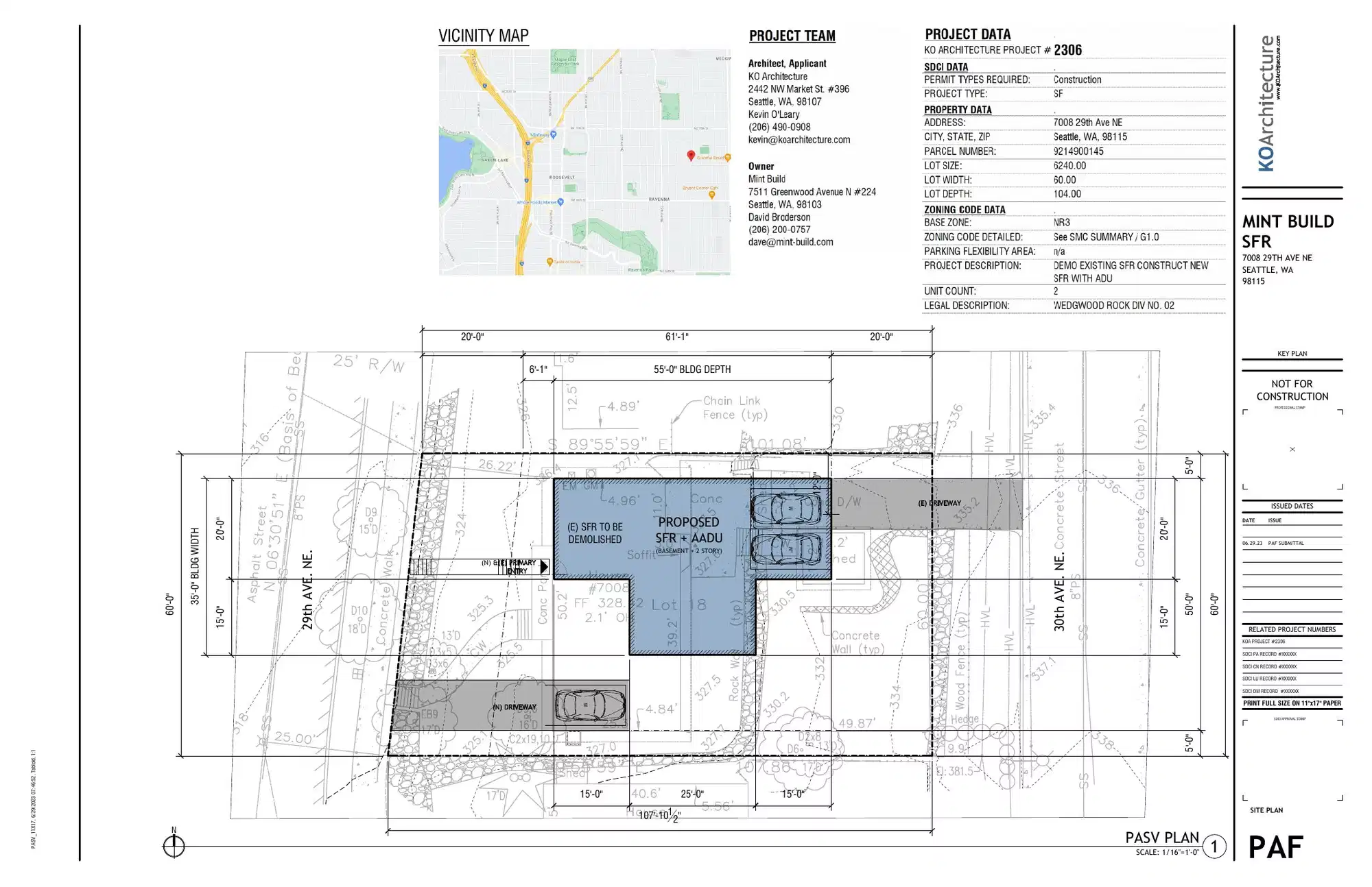 Site plan for 7008 29th Ave NE
