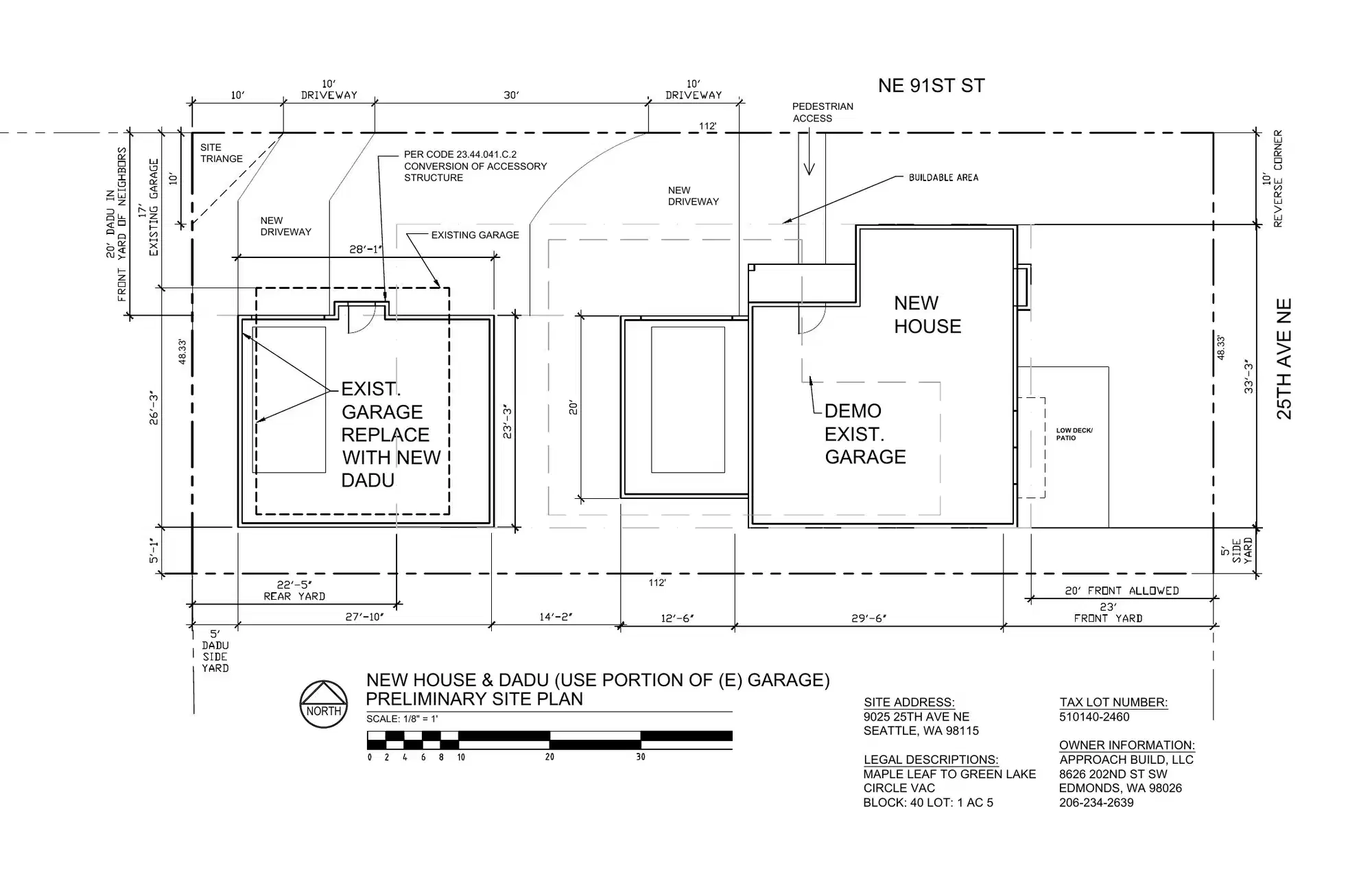 Site plan for 2353 NE 91st St