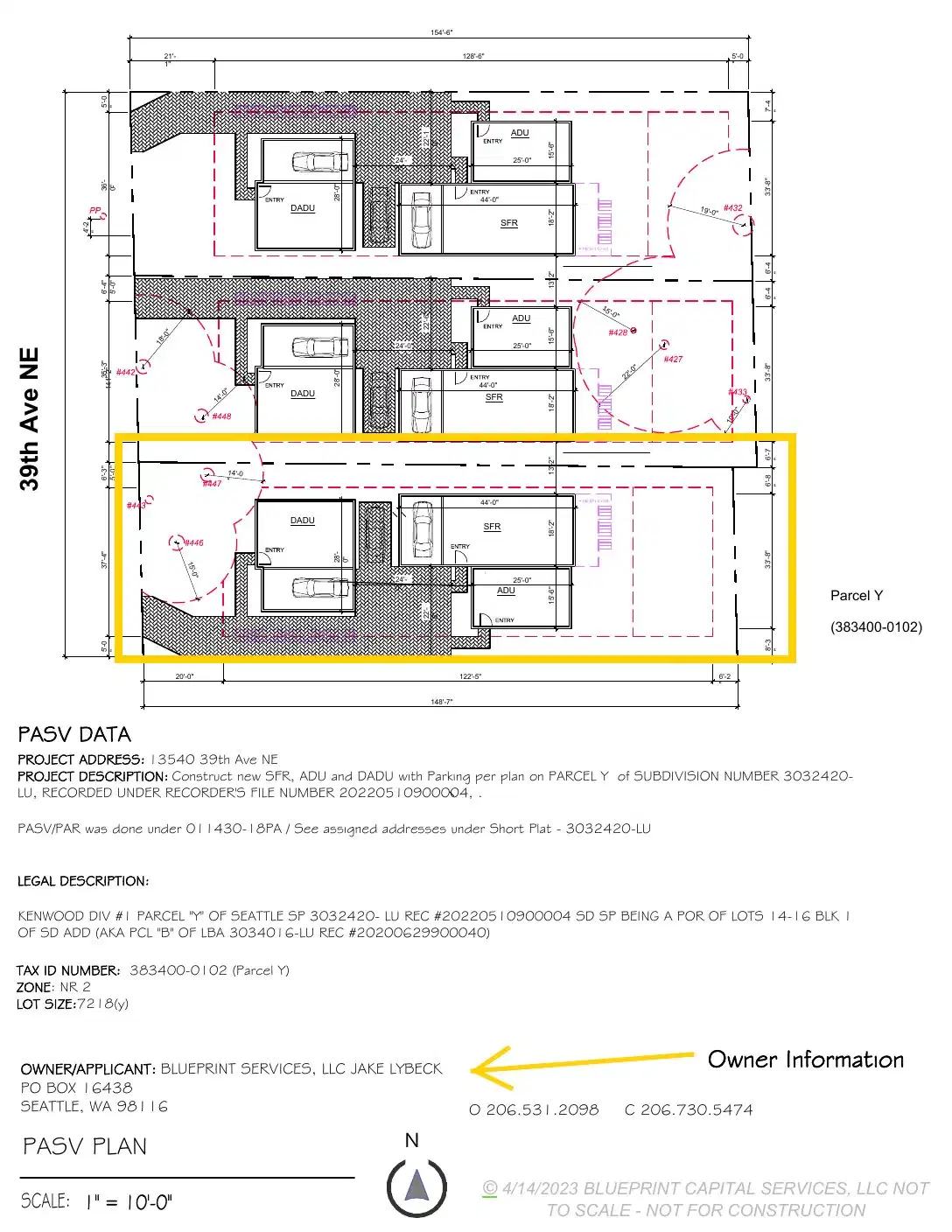 Site plan for 13540 B 39th Ave NE