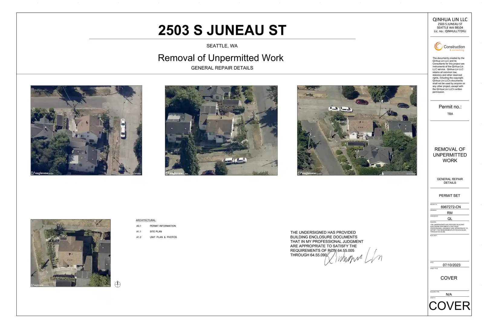 Site plan for 2503 S Juneau St