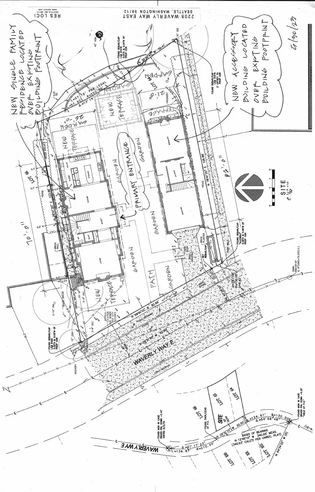 Site plan for 2208 Waverly Way E