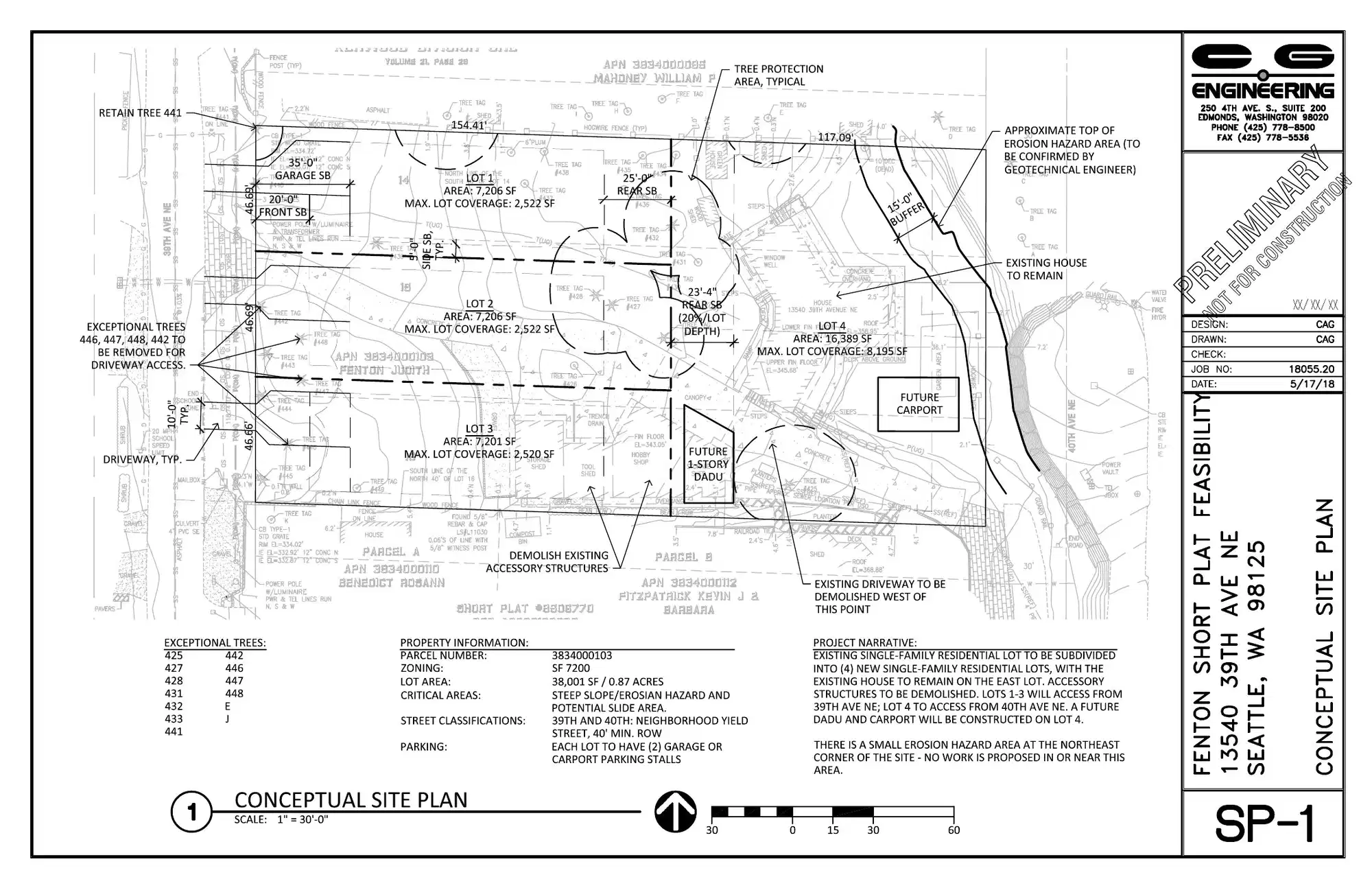 Site plan for 13542 A 39th Ave NE
