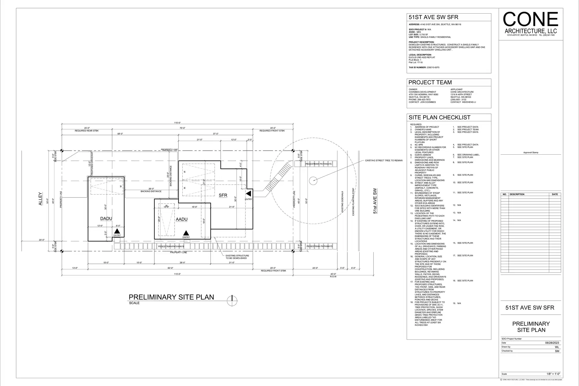 Site plan for 4145 51st Ave SW