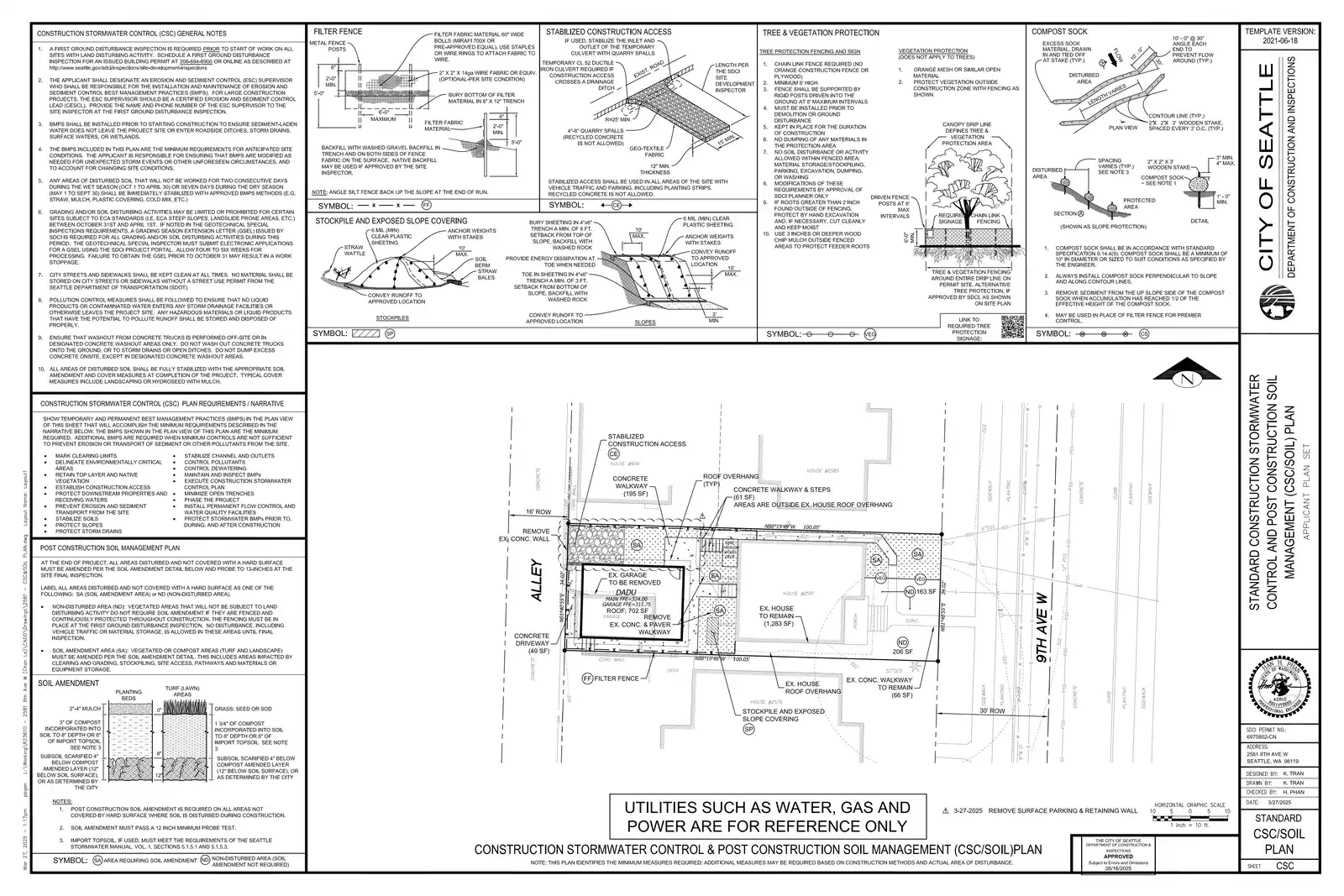 Site plan for 2583 9th Ave W