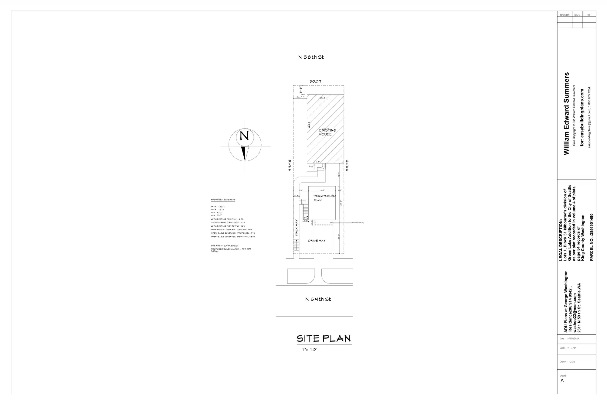 Site plan for 2309 N 59th St
