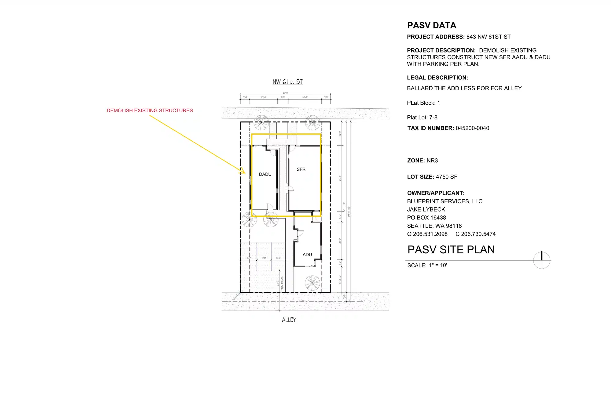 Site plan for 841 NW 61st St