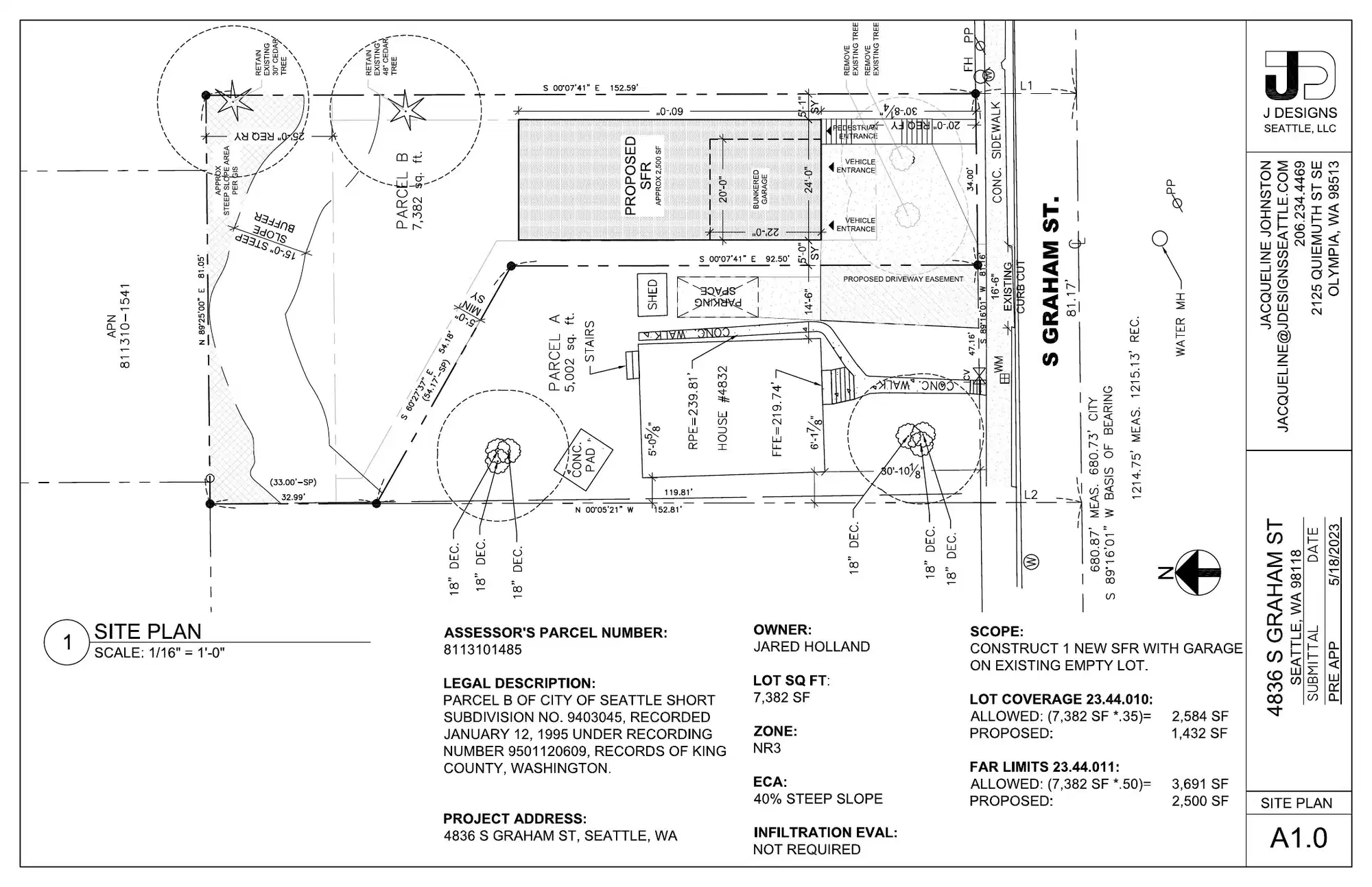 Site plan for 4836 S Graham St