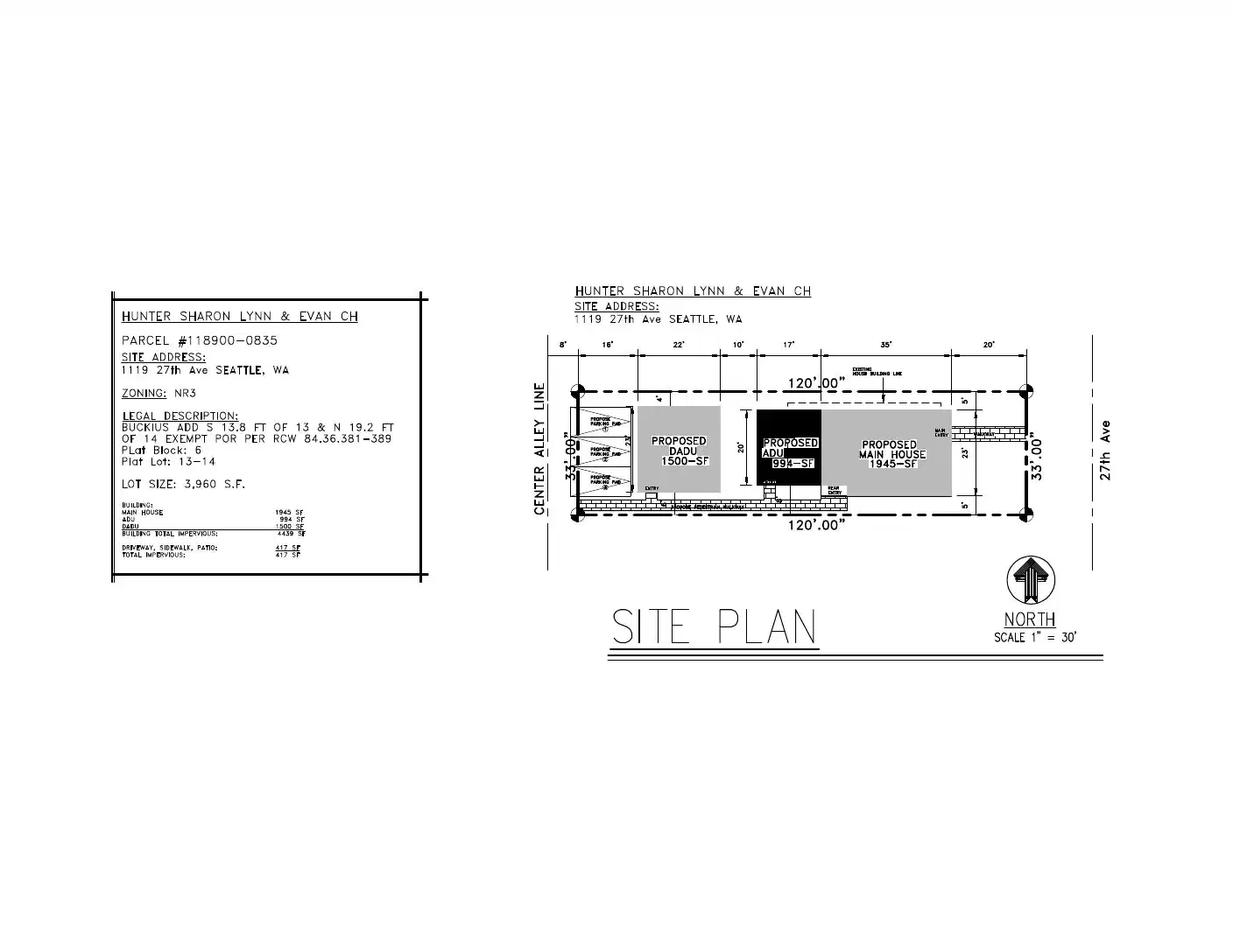 Site plan for 1119 C 27th Ave