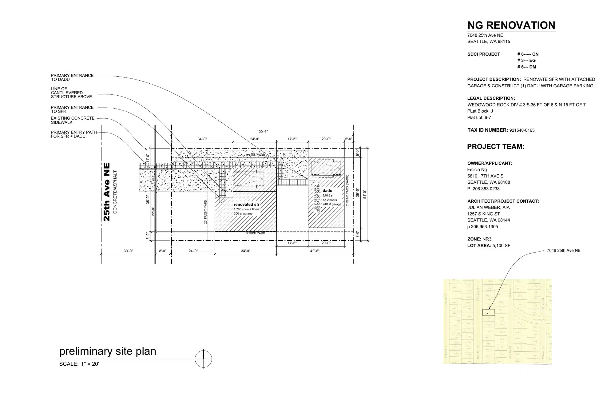 Site plan for 7048 25th Ave NE