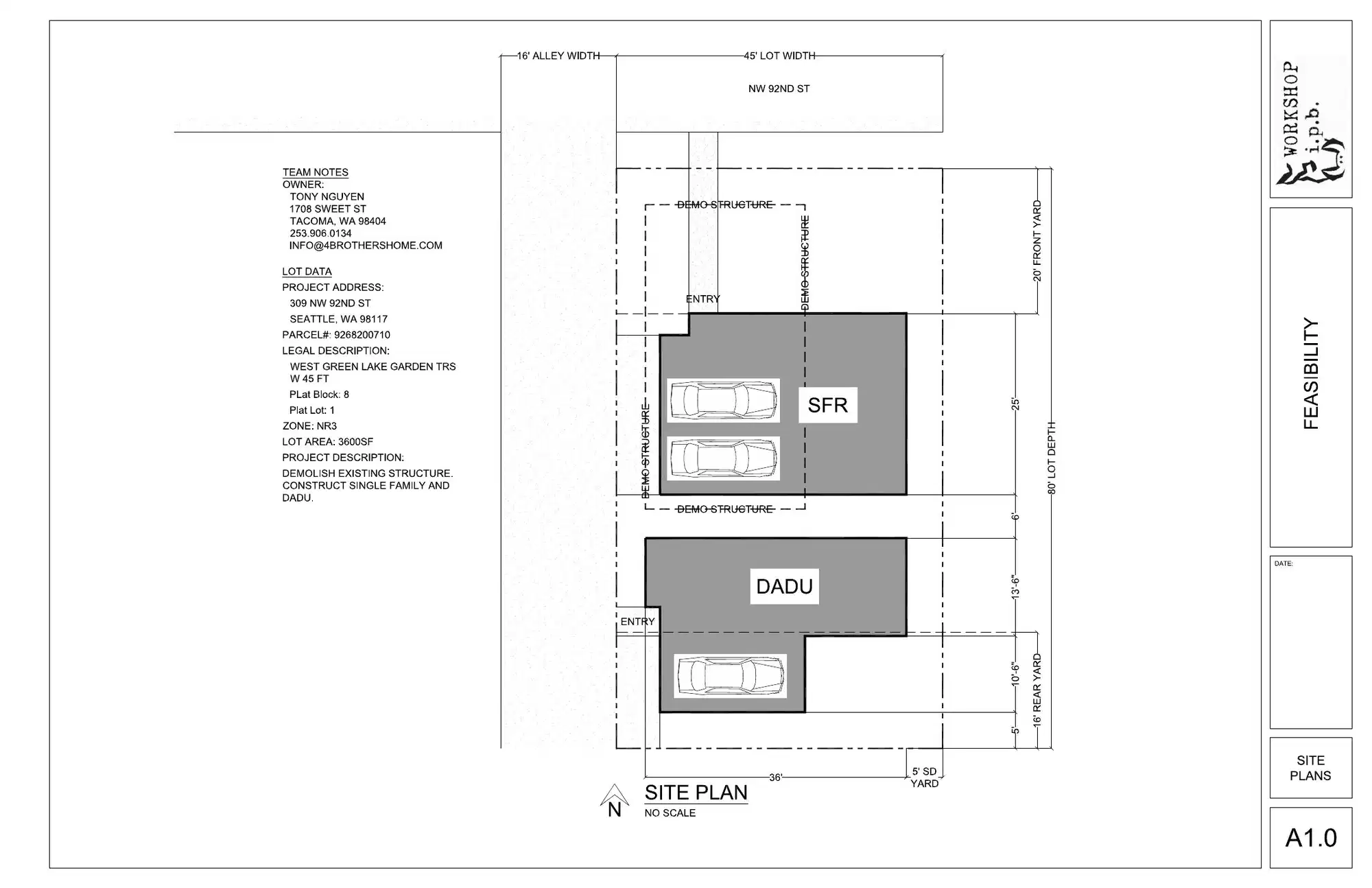 Site plan for 309 NW 92nd St